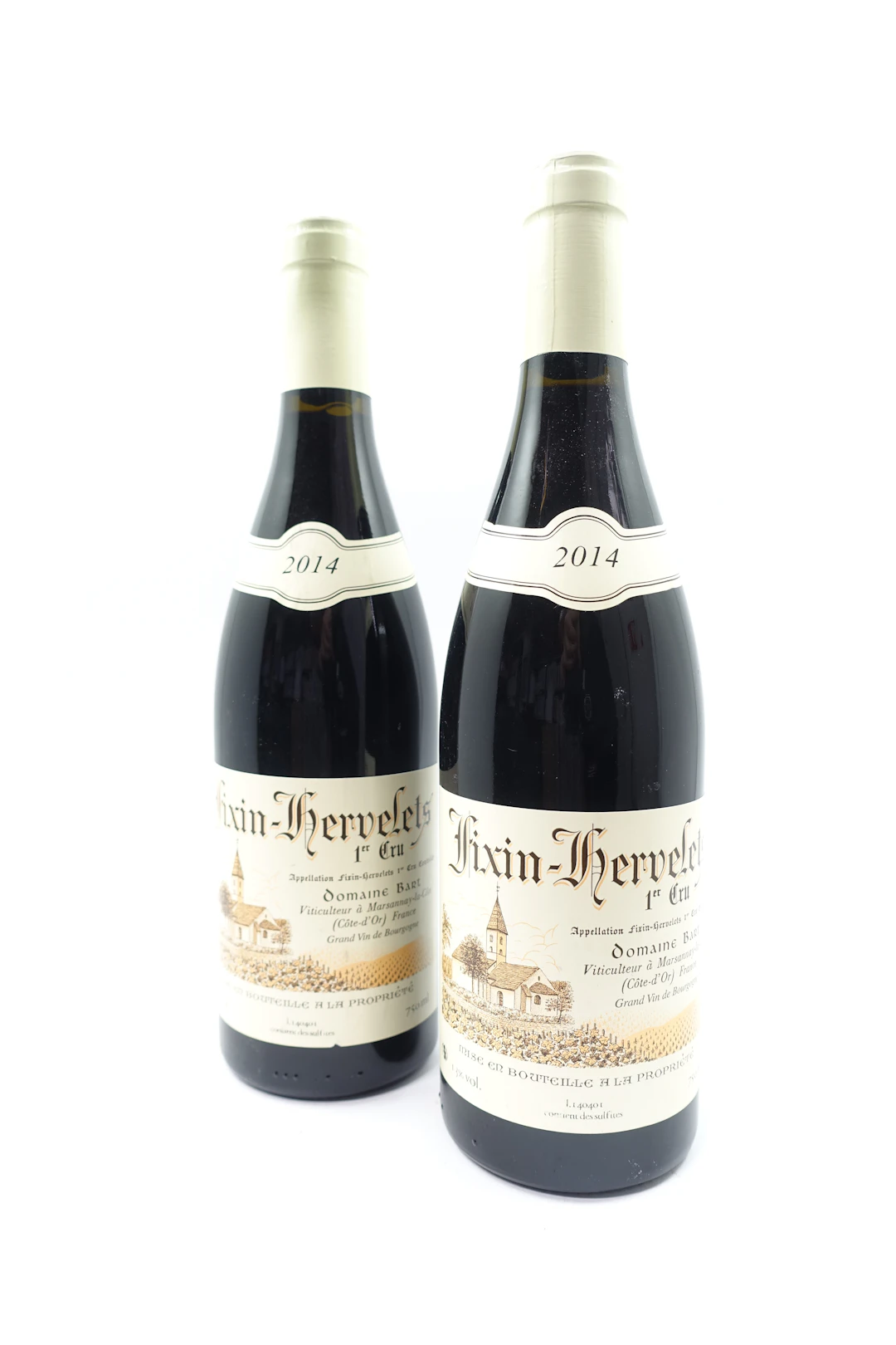 2 bts FIXIN 2014 1er Cru Les Hervelets. Domaine Bart
