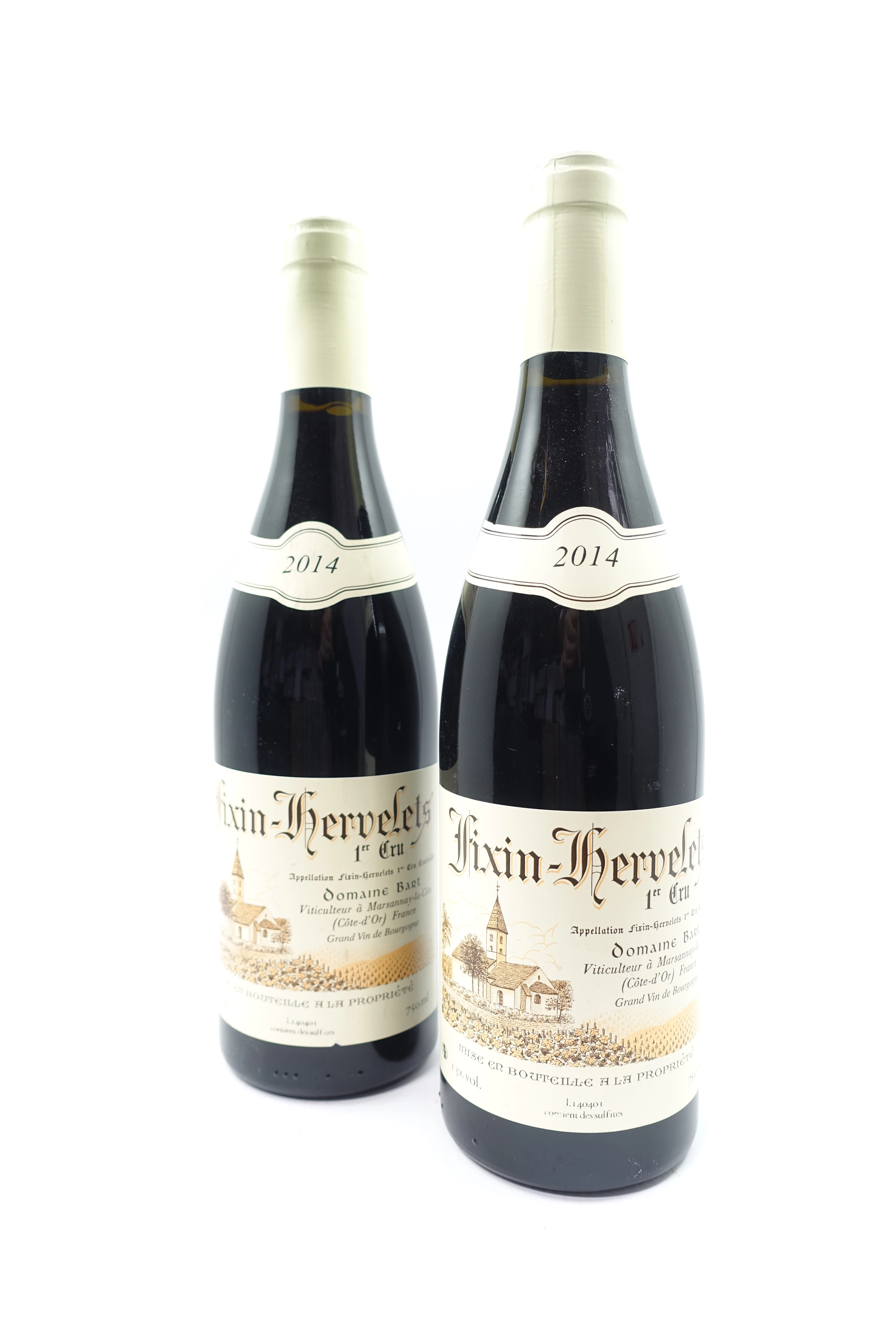 2 bts FIXIN 2014 1er Cru Les Hervelets. Domaine Bart
