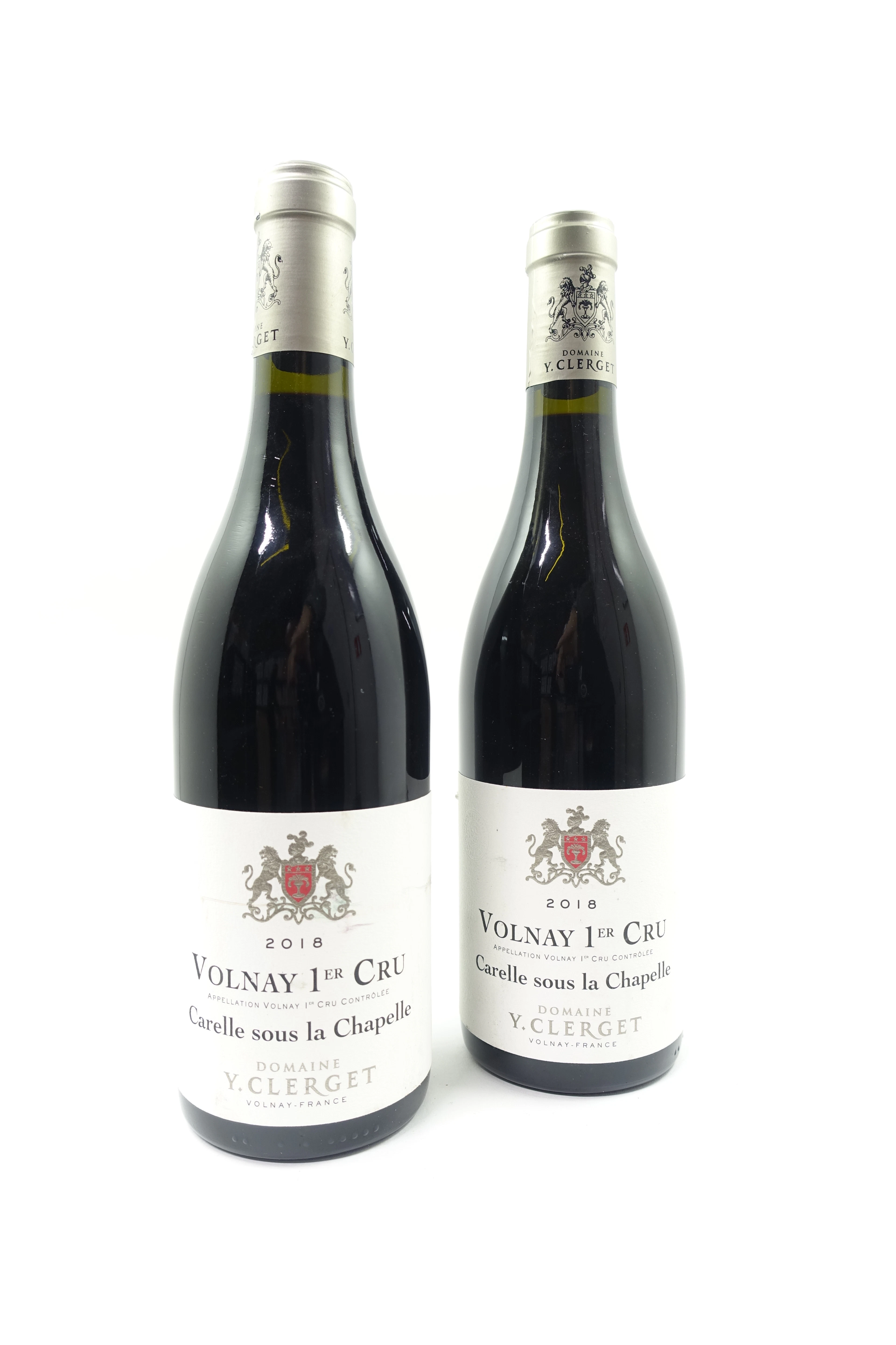 2 bts VOLNAY 2018 1er Cru Carelle sous la Chapelle. Domaine Y.Clerget