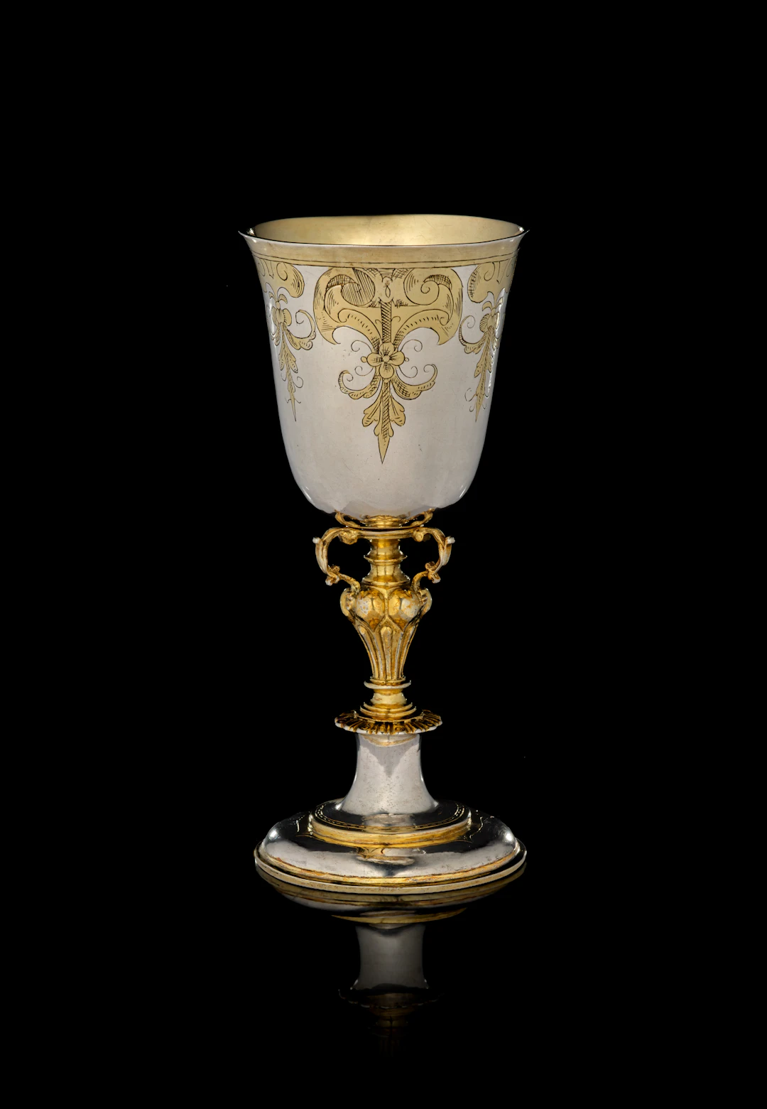 A Swiss parcel-gilt silver cup, Thomas Venetz, Loèche (Leuk, Valais)