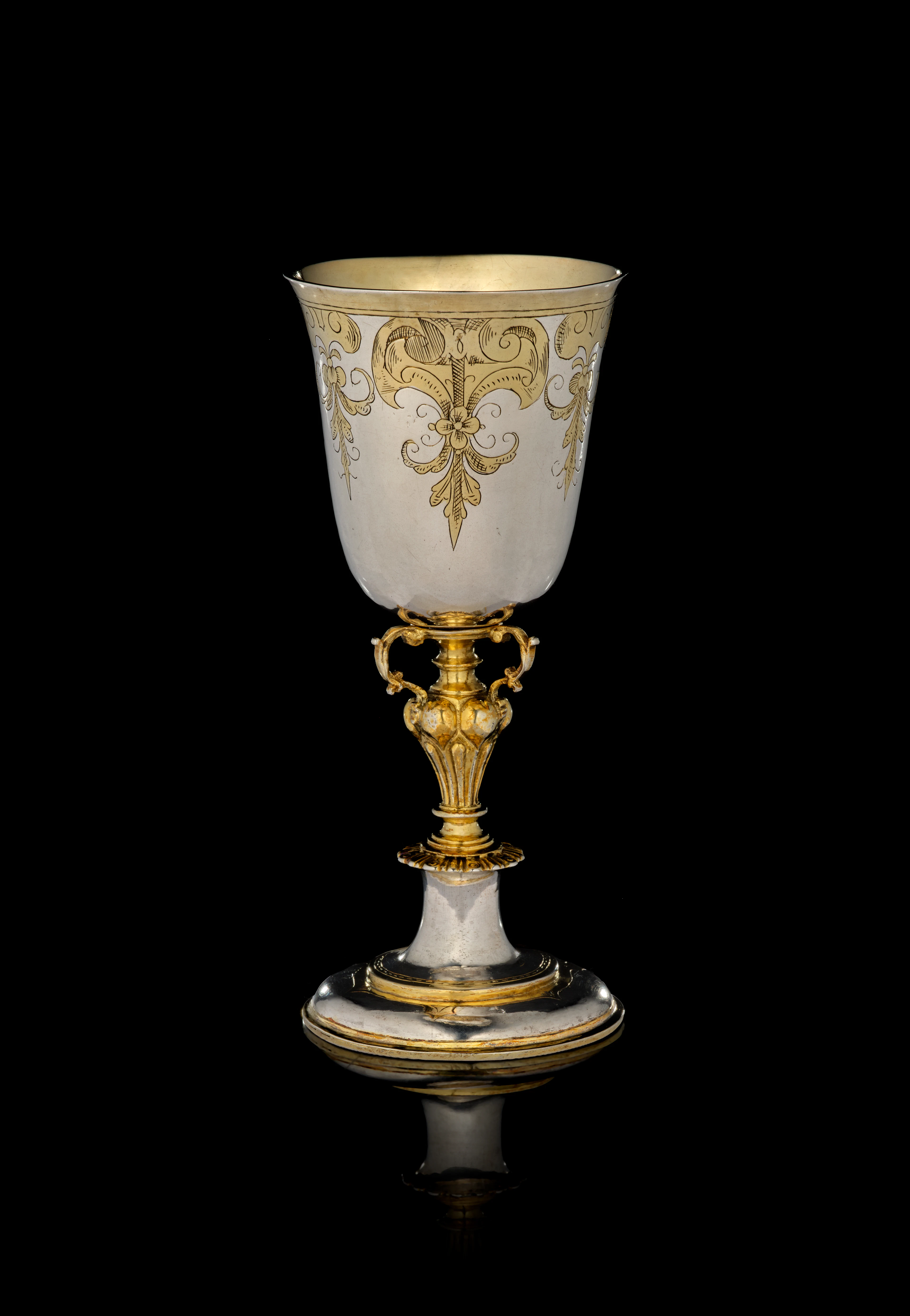 A Swiss parcel-gilt silver cup, Thomas Venetz, Loèche (Leuk, Valais)