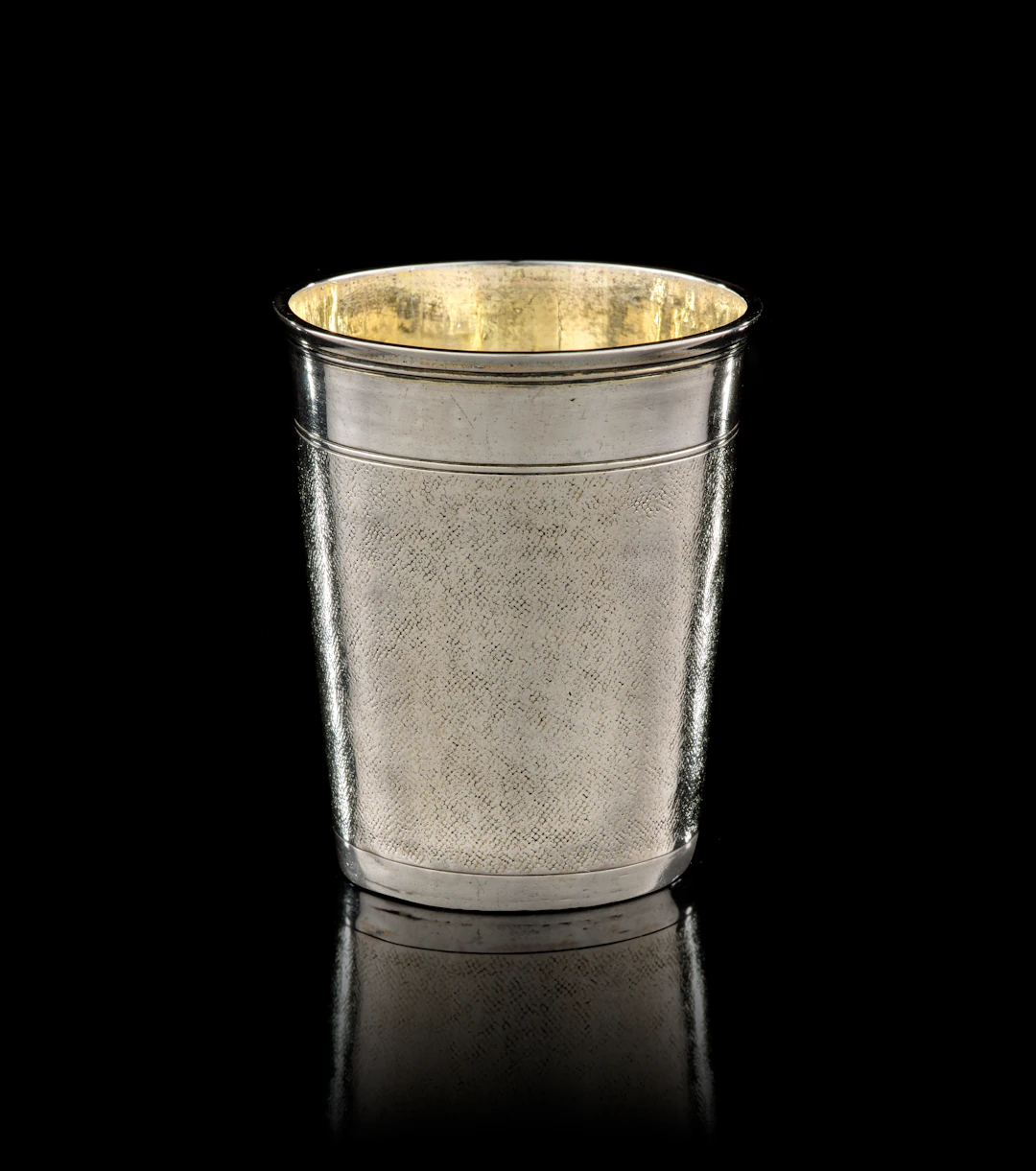 A Swiss parcel-gilt silver snakeskin beaker, Nicolas Matthey, Neuchatel