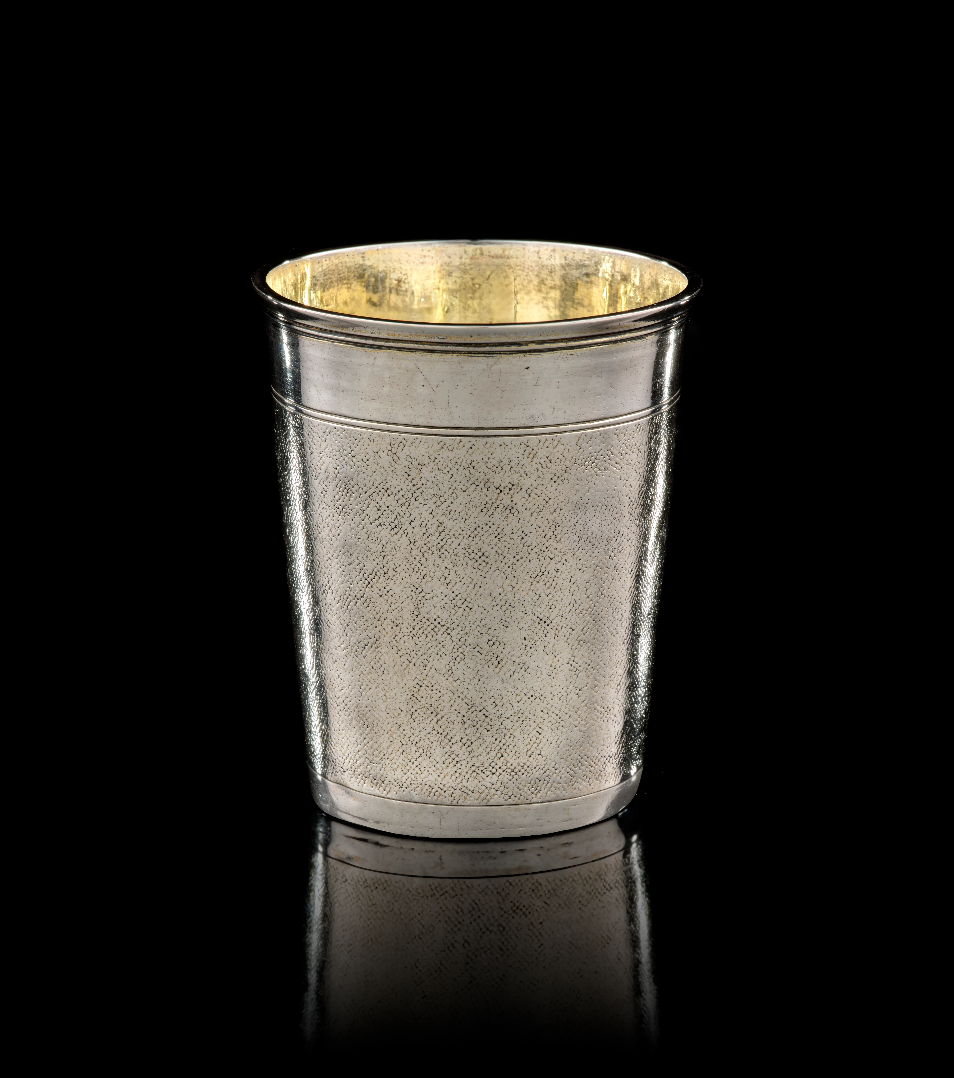 A Swiss parcel-gilt silver snakeskin beaker, Nicolas Matthey, Neuchatel