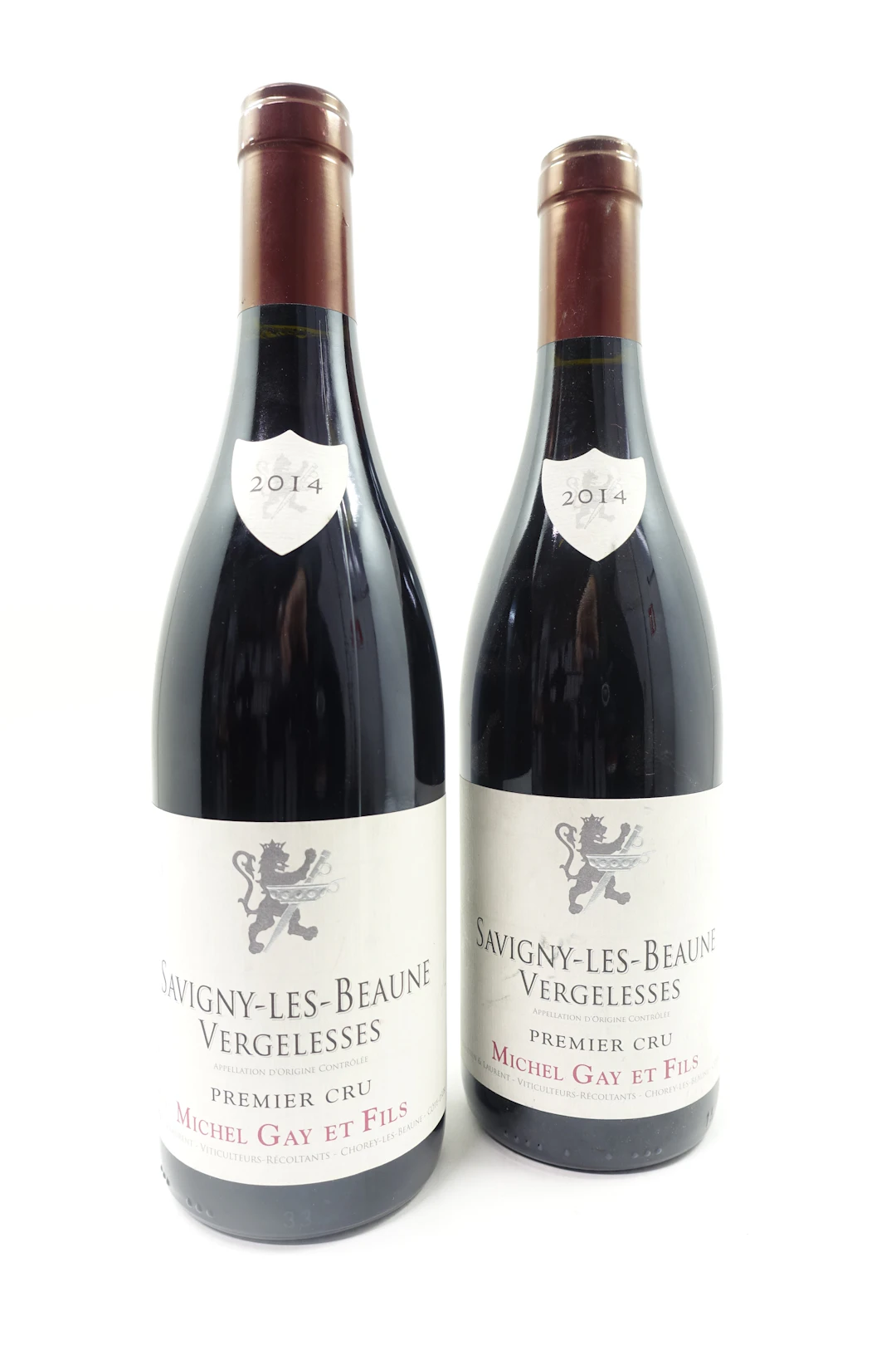 2 bts SAVIGNY LES BEAUNE 2014 (rouge) 1er Cru Vergelesses. Michel Gay & Fils