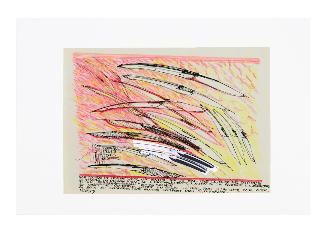 Éric RAFFY Né en 1951 Projet couteau "Forges" de Laguiole - 1990