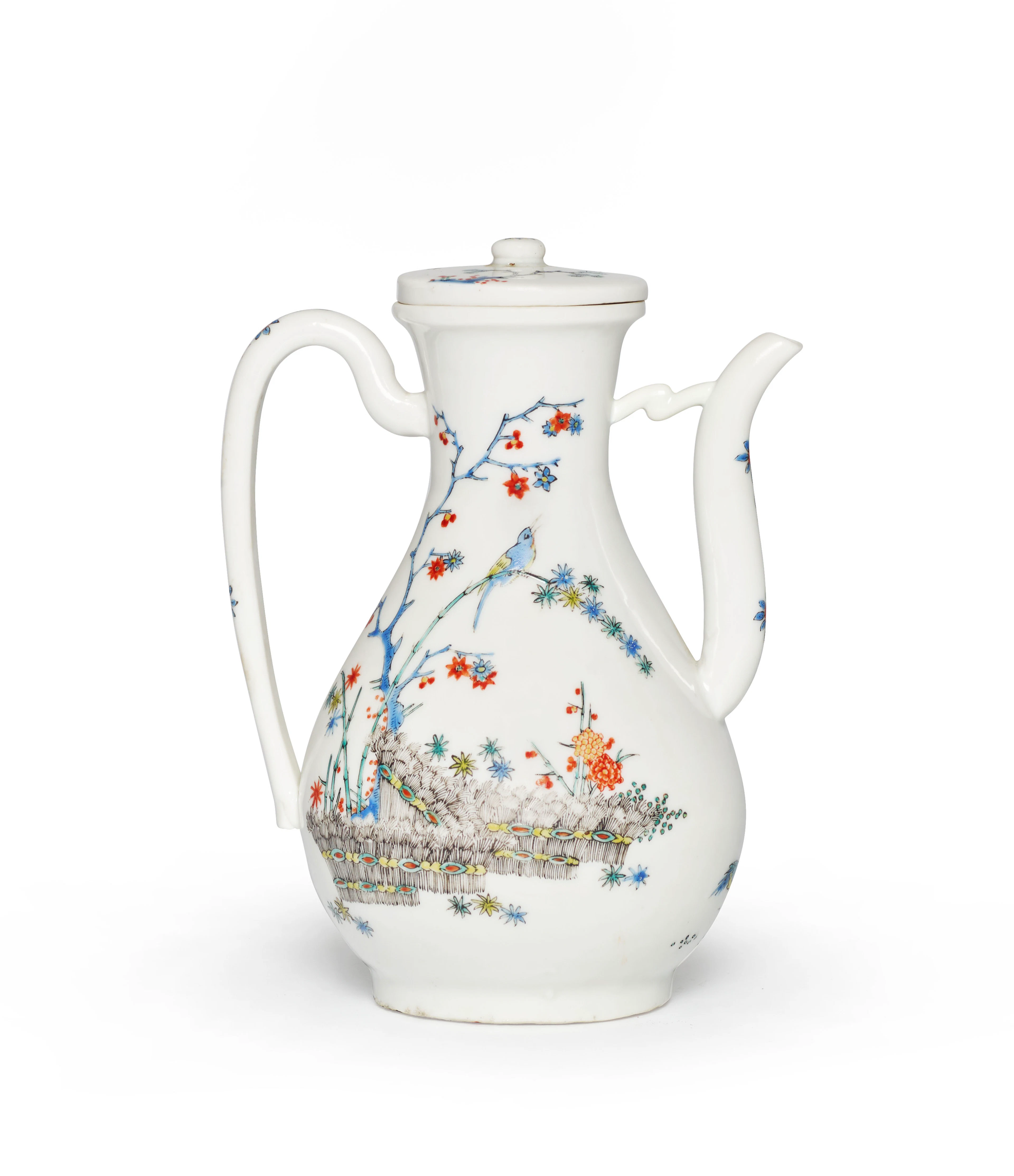 PETITE CAFETIÈRE ET SON COUVERCLE EN PORCELAINE DE CHINE, FIN XVIIe-DÉBUT