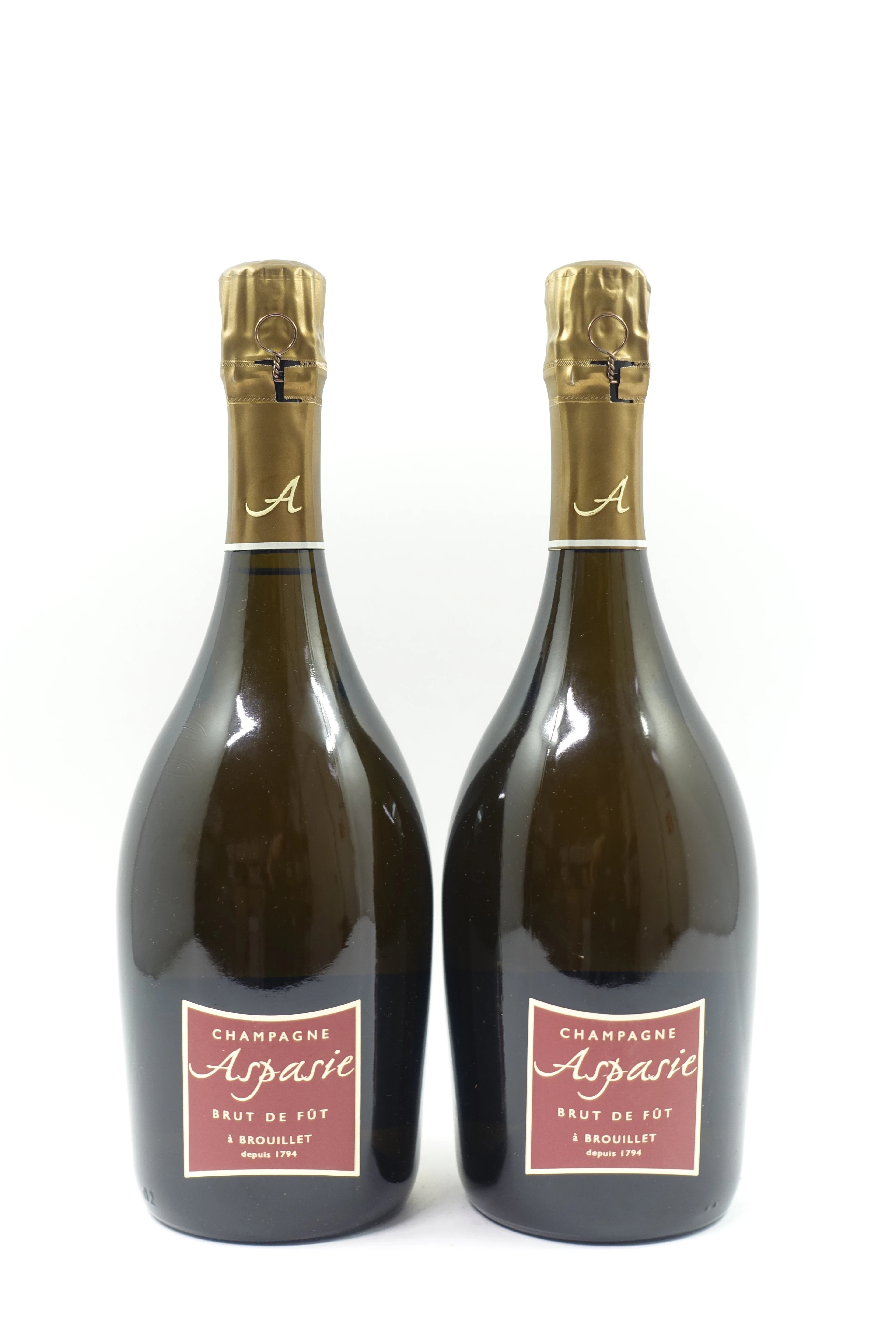 2 bts CHAMPAGNE ASPASIE Brut de füt