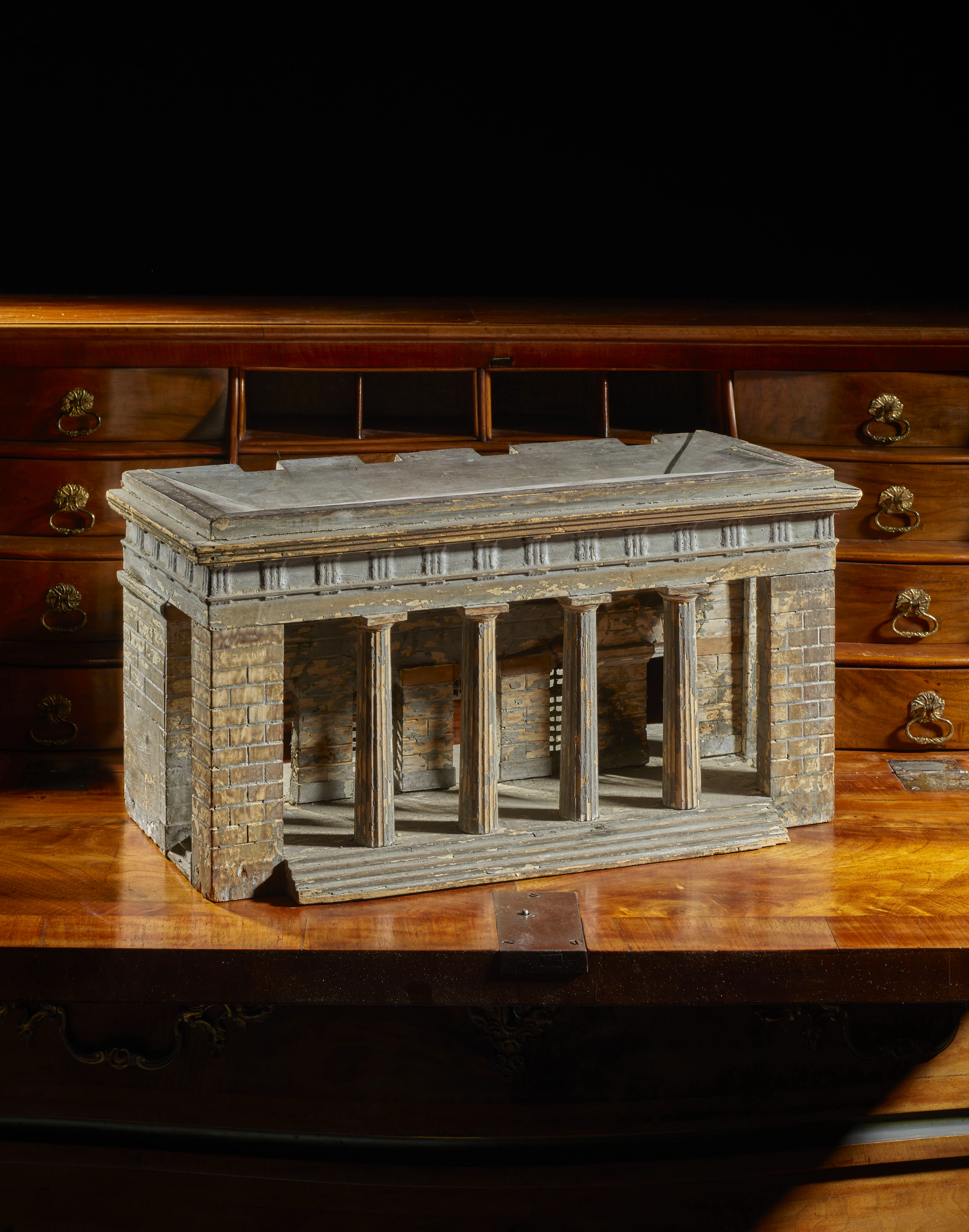 MAQUETTE DE PORCHE D’ENTRÉE, TRAVAIL ANGLAIS DU PREMIER QUART DU XIXe SIÈCLE