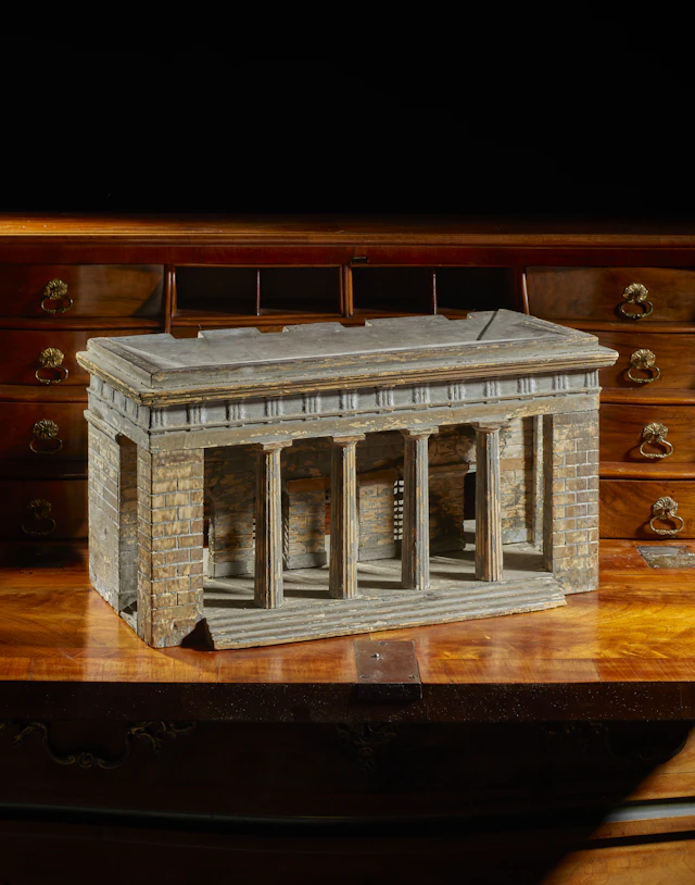 MAQUETTE DE PORCHE D’ENTRÉE, TRAVAIL ANGLAIS DU PREMIER QUART DU XIXe SIÈCLE
