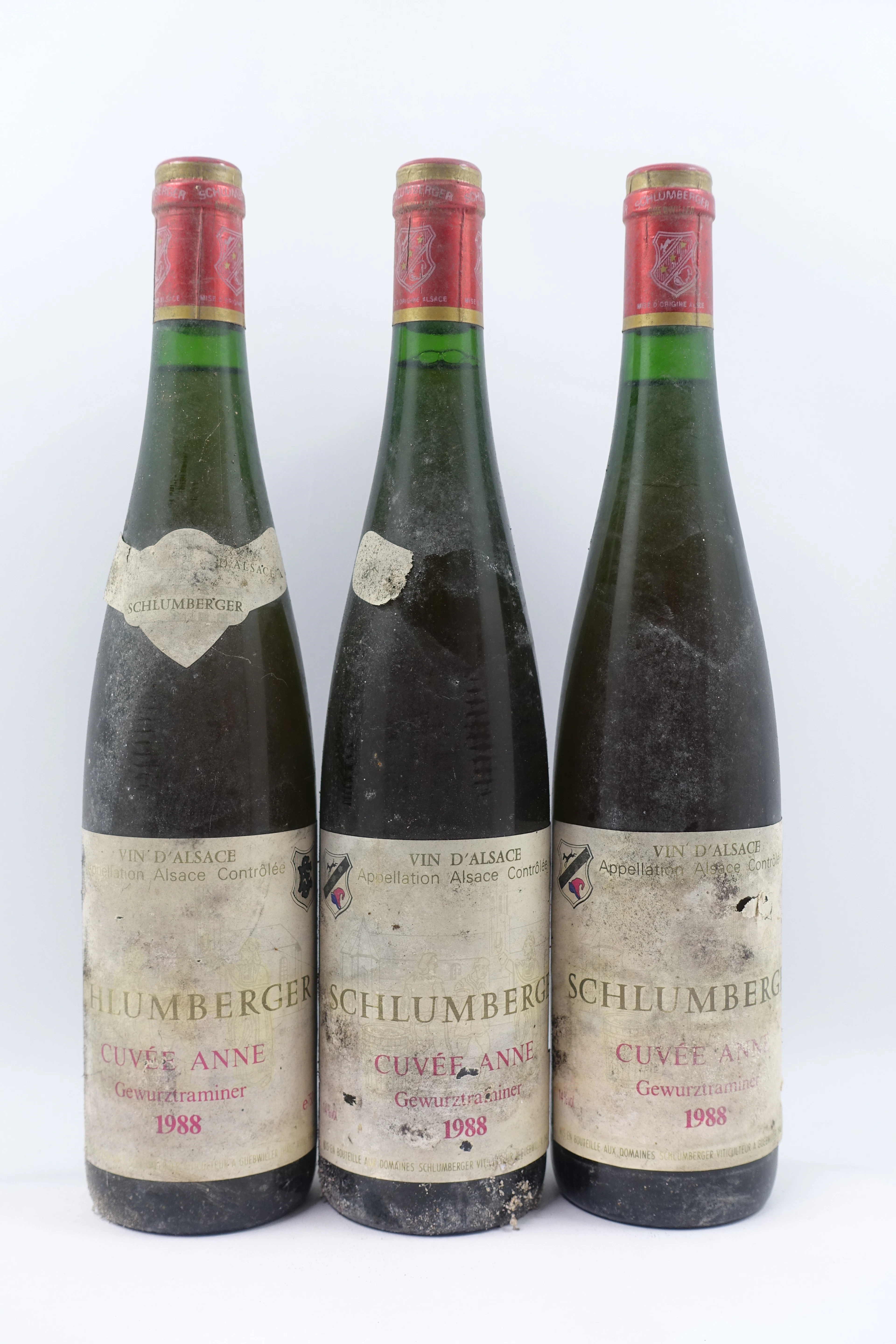 3 bts ALSACE GEWURZTRAMINER 1988 (moelleux) Cuvée Anne. Séléction