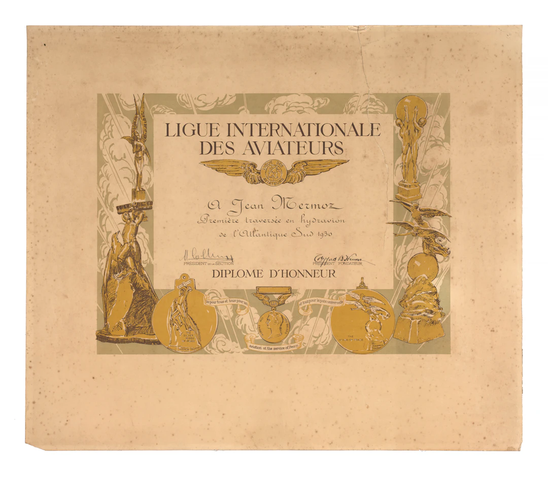 DIPLÔME DE LA LIGUE INTERNATIONALE DES AVIATEURS