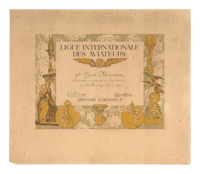 DIPLÔME DE LA LIGUE INTERNATIONALE DES AVIATEURS