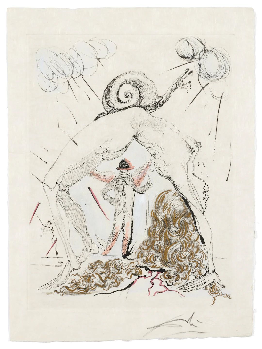 Salvador DALÍ 1904 - 1989 Femme à l’escargot - 1967