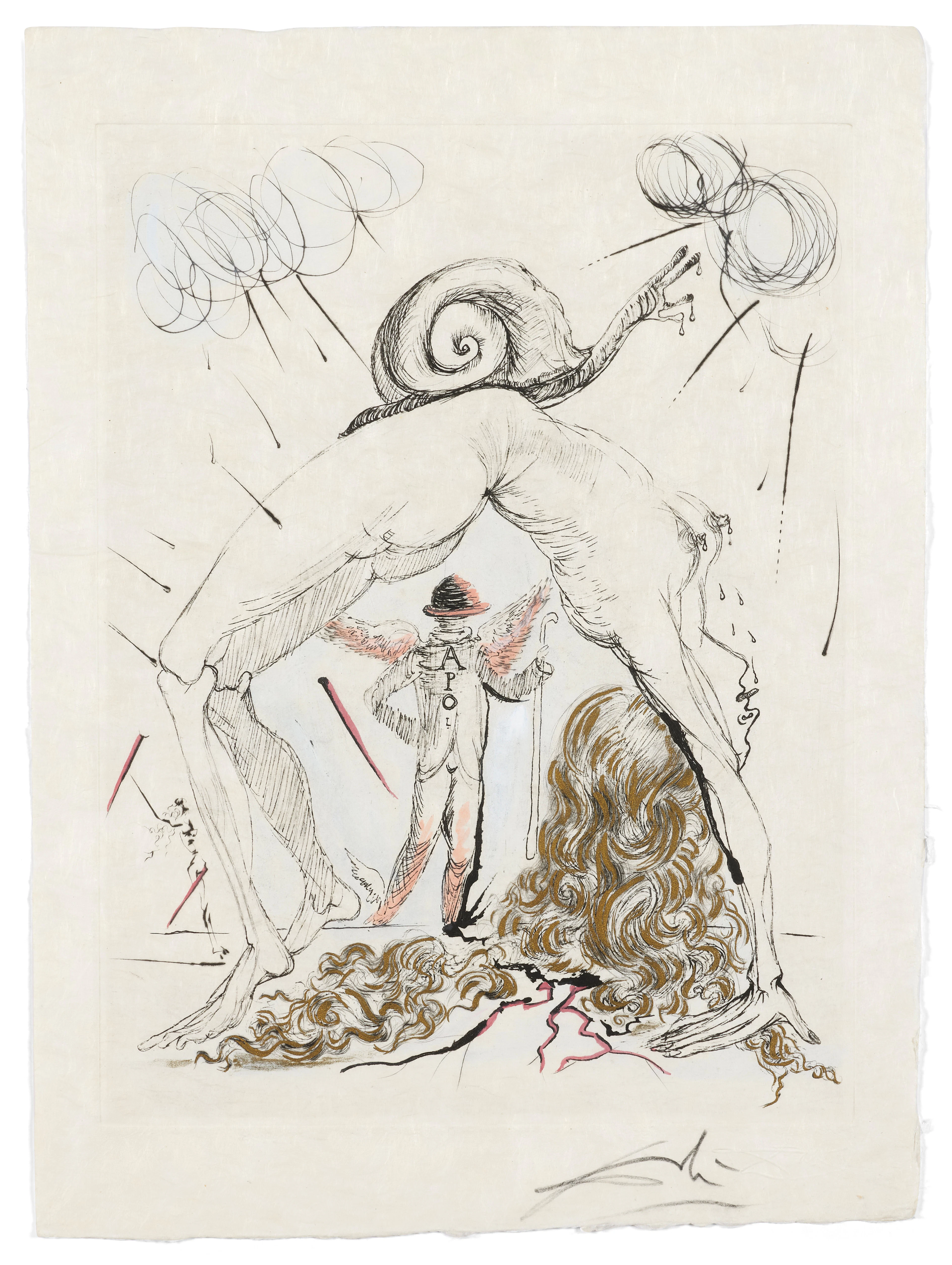 Salvador DALÍ 1904 - 1989 Femme à l’escargot - 1967