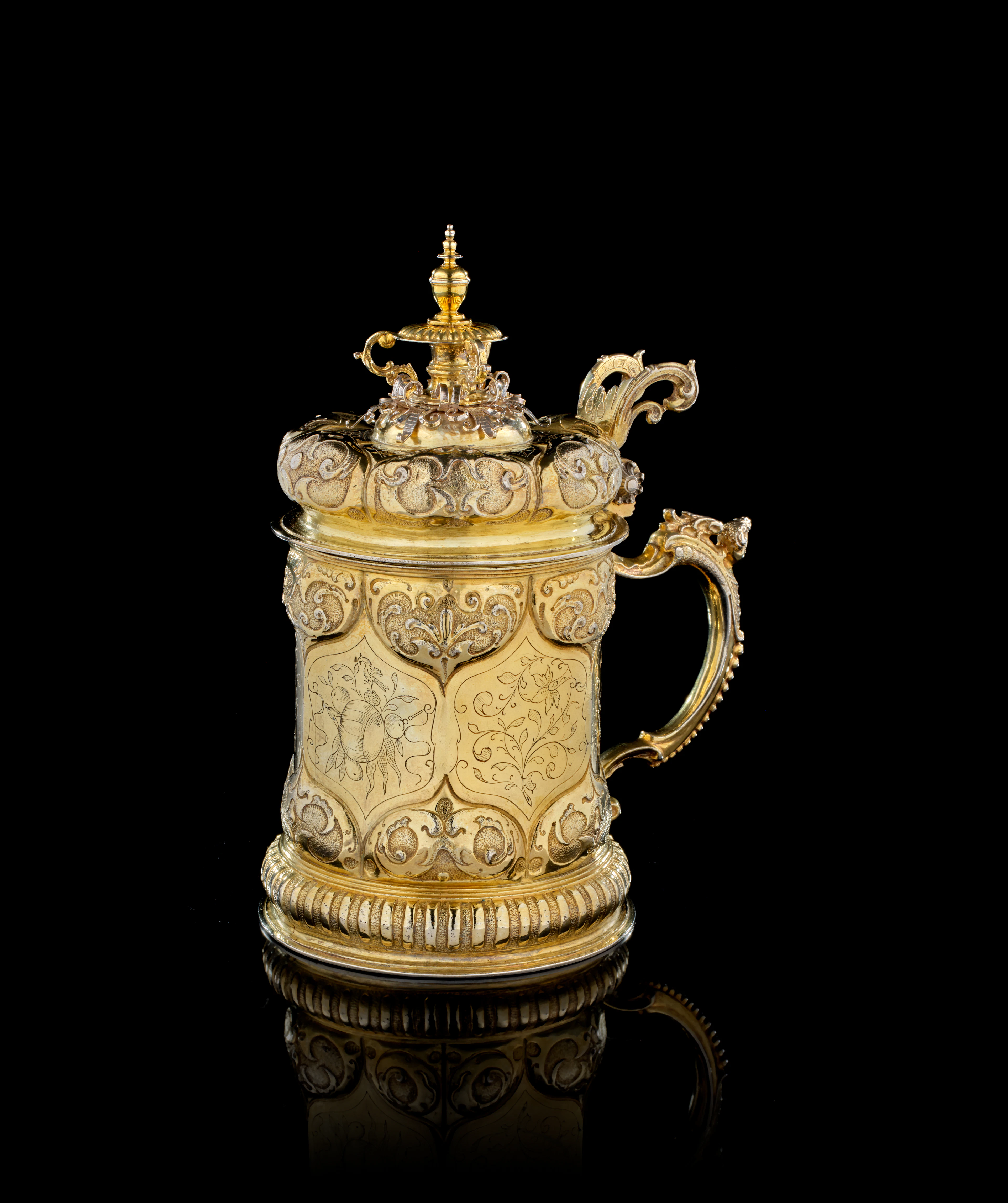 A German silver-gilt and silver covered tankard, by Esaias zur Linden