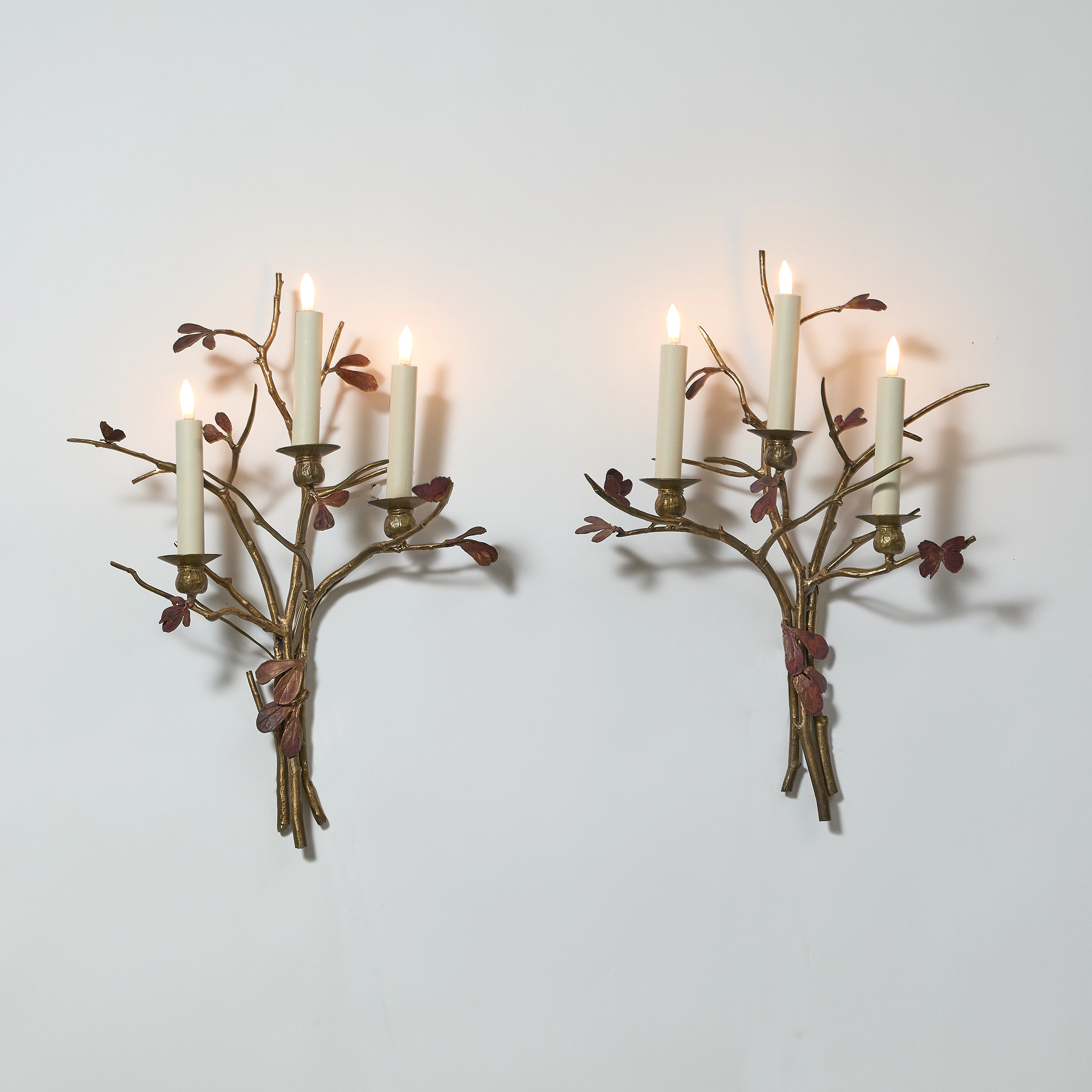 Claude LALANNE 1925-2019 Paire d’appliques « Structure végétale »