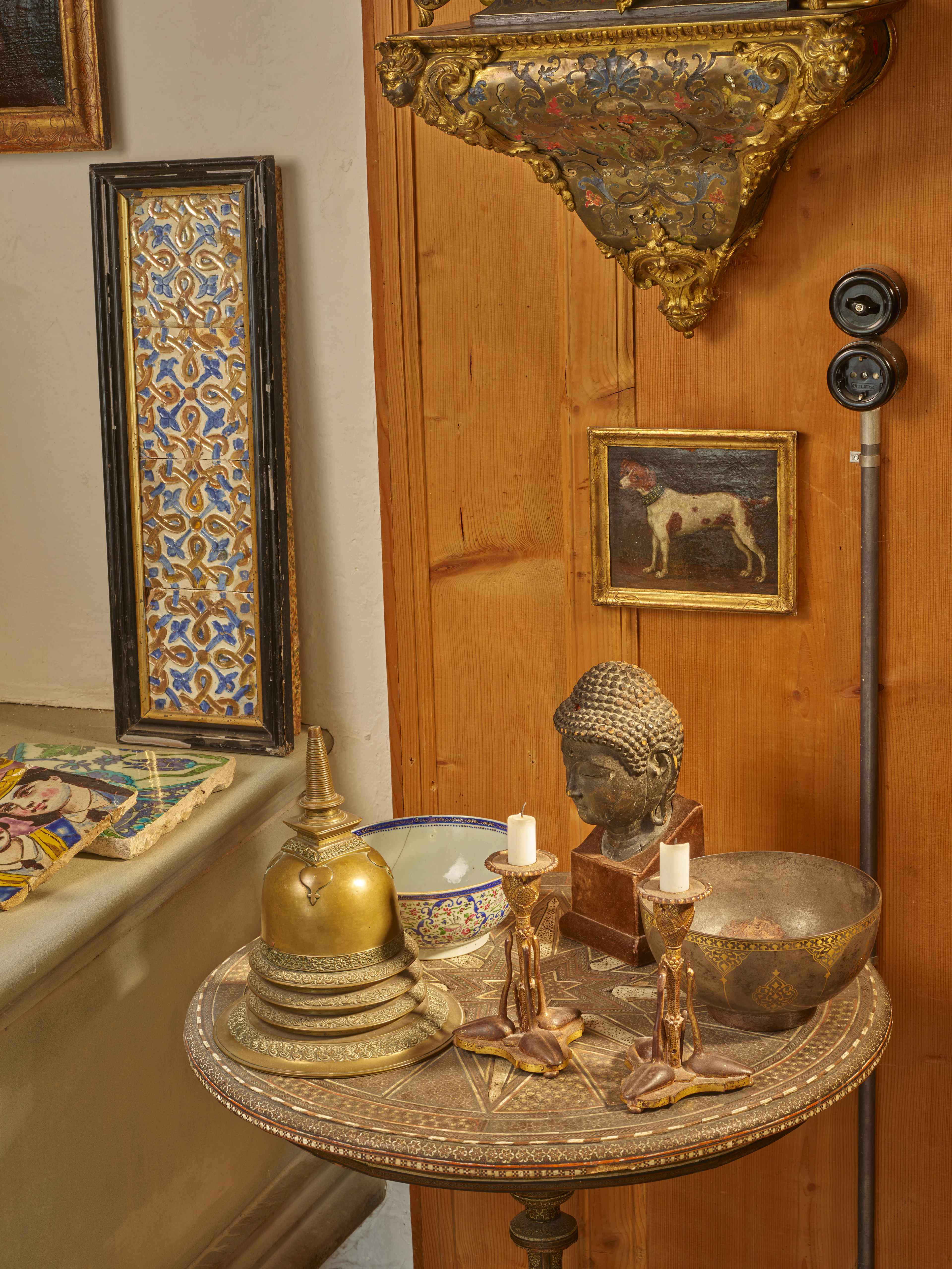 PAIRE DE FLAMBEAUX, INDE DU NORD, FIN DU XIXe SIÈCLE