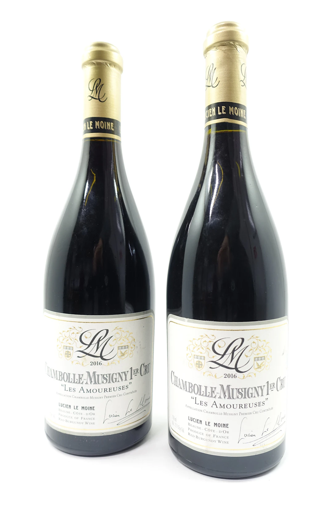 2 bts CHAMBOLLE MUSIGNY 2016 1er Cru Les Amoureuses. Lucien Le Moine