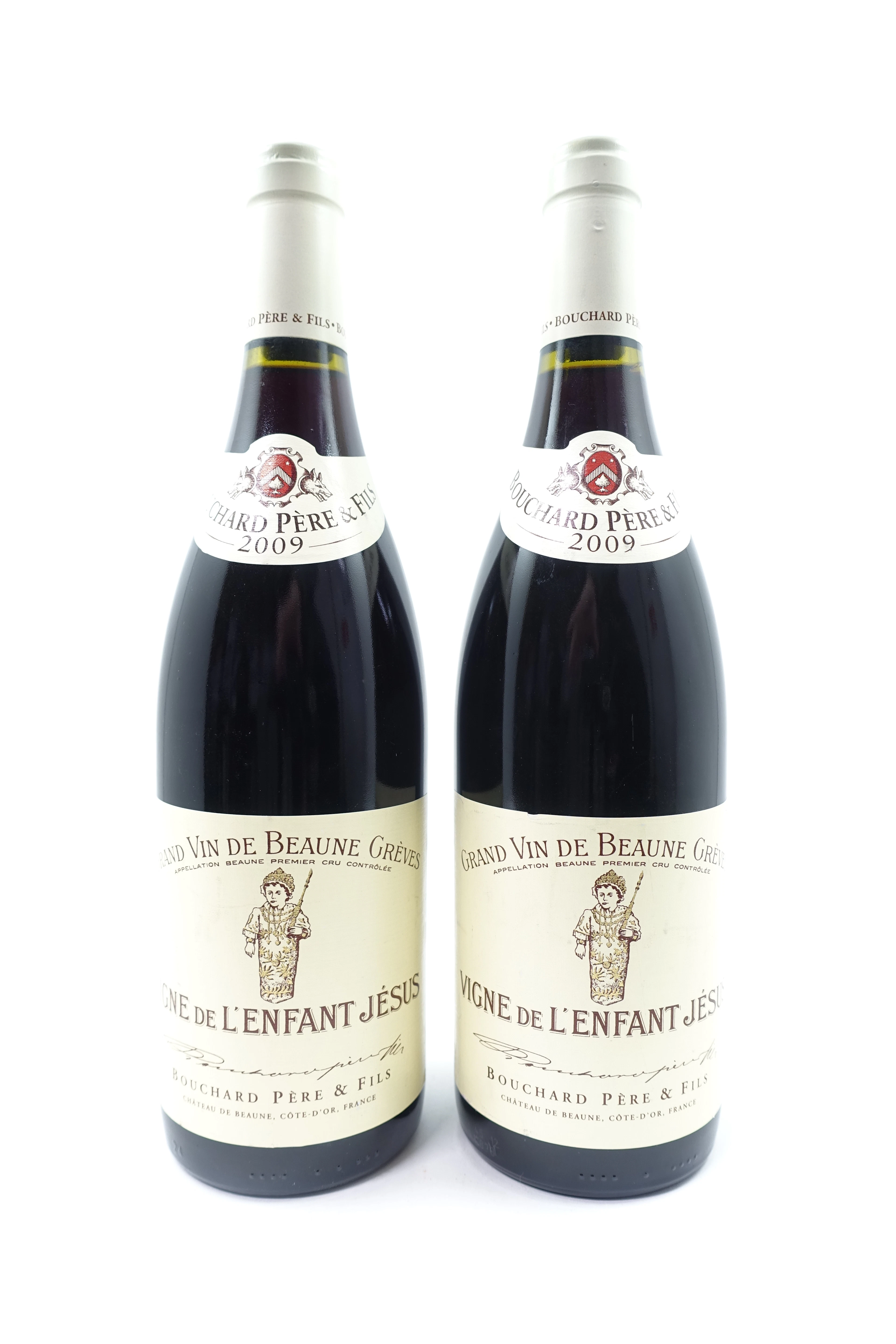 2 bts BEAUNE 2009 (rouge) 1er cru Grèves Vigne de l'Enfant Jésus.