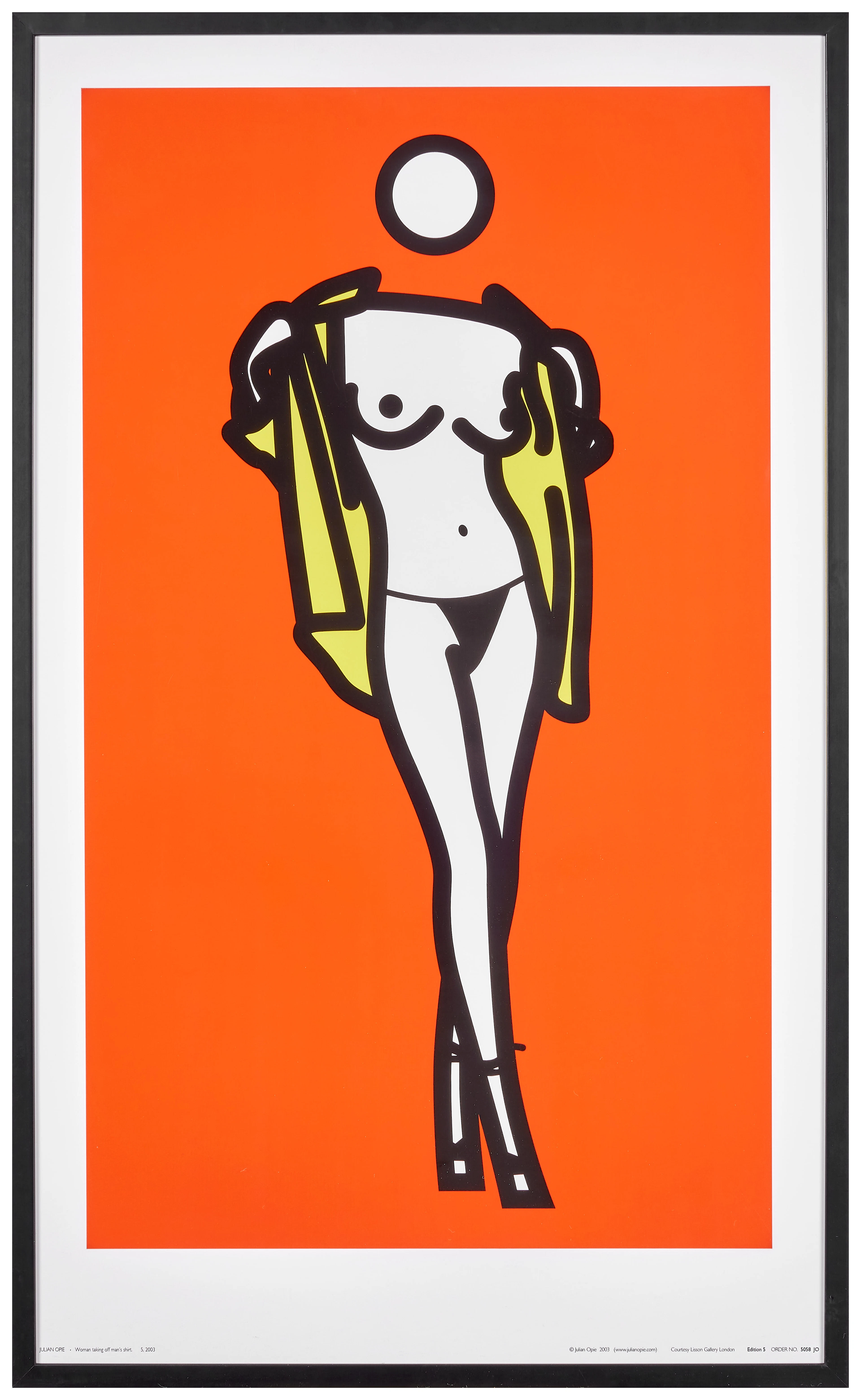Julian OPIE 1958- Woman taking off man's shirt 5- 2003
