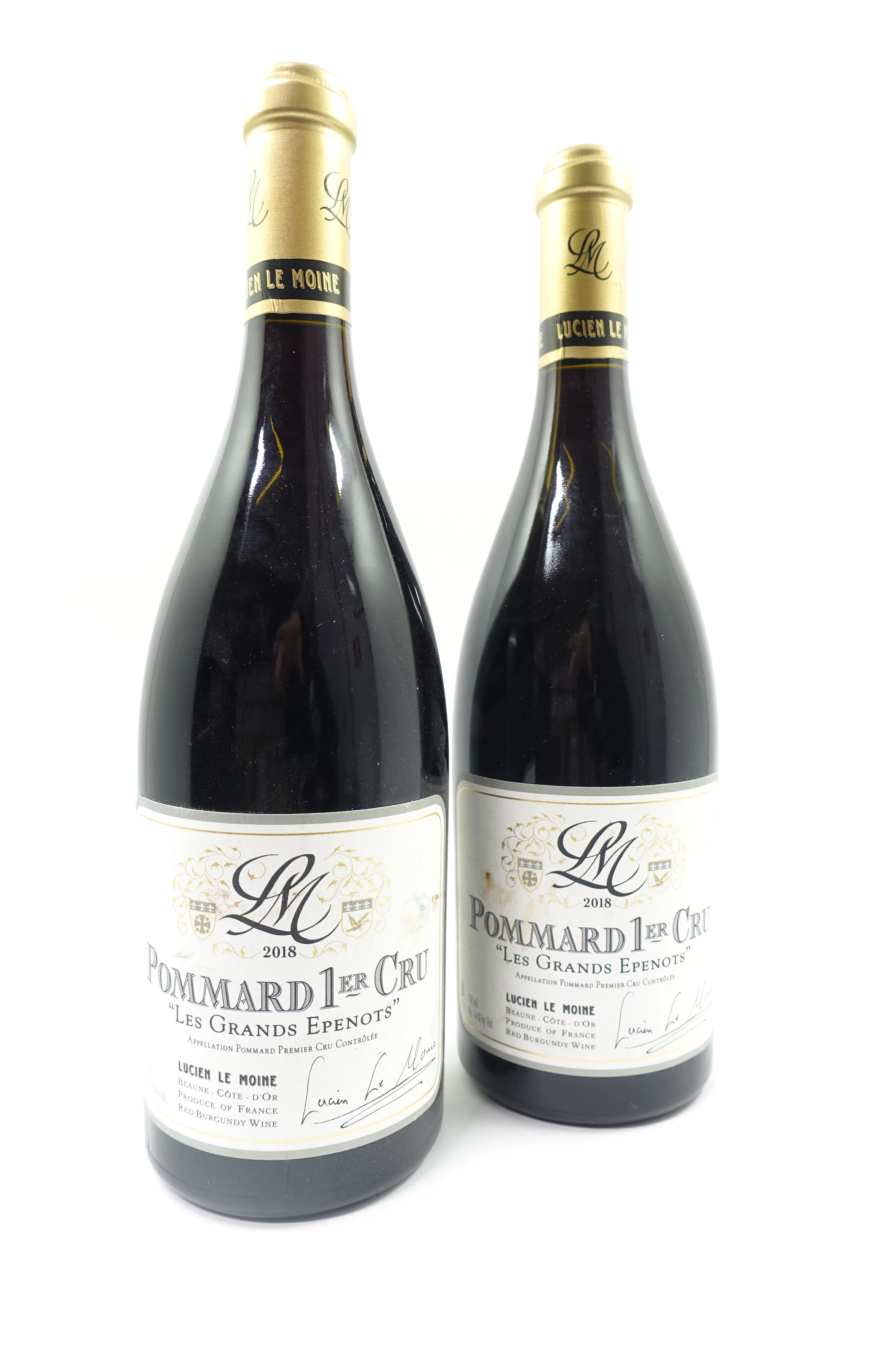 2 bts POMMARD 2018 1er Cru Grands Epenots. Lucien Le Moine