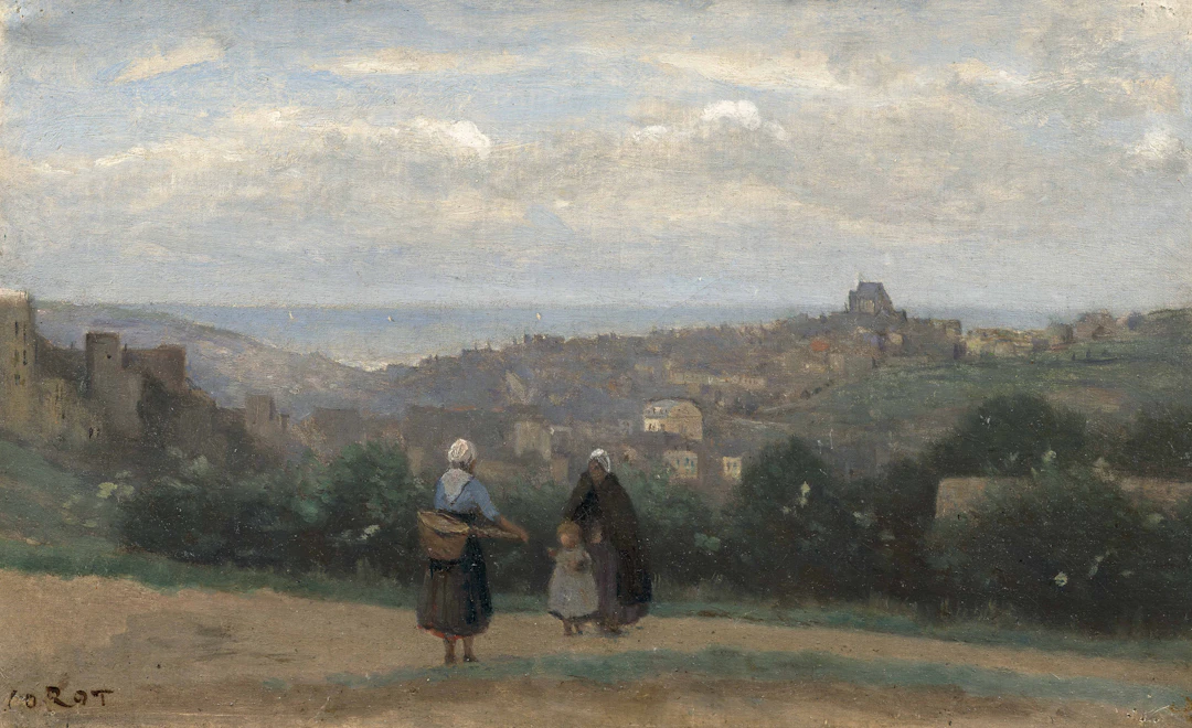 Jean-Baptiste Camille COROT 1796 - 1875 Vue du bourg d’Ault, près