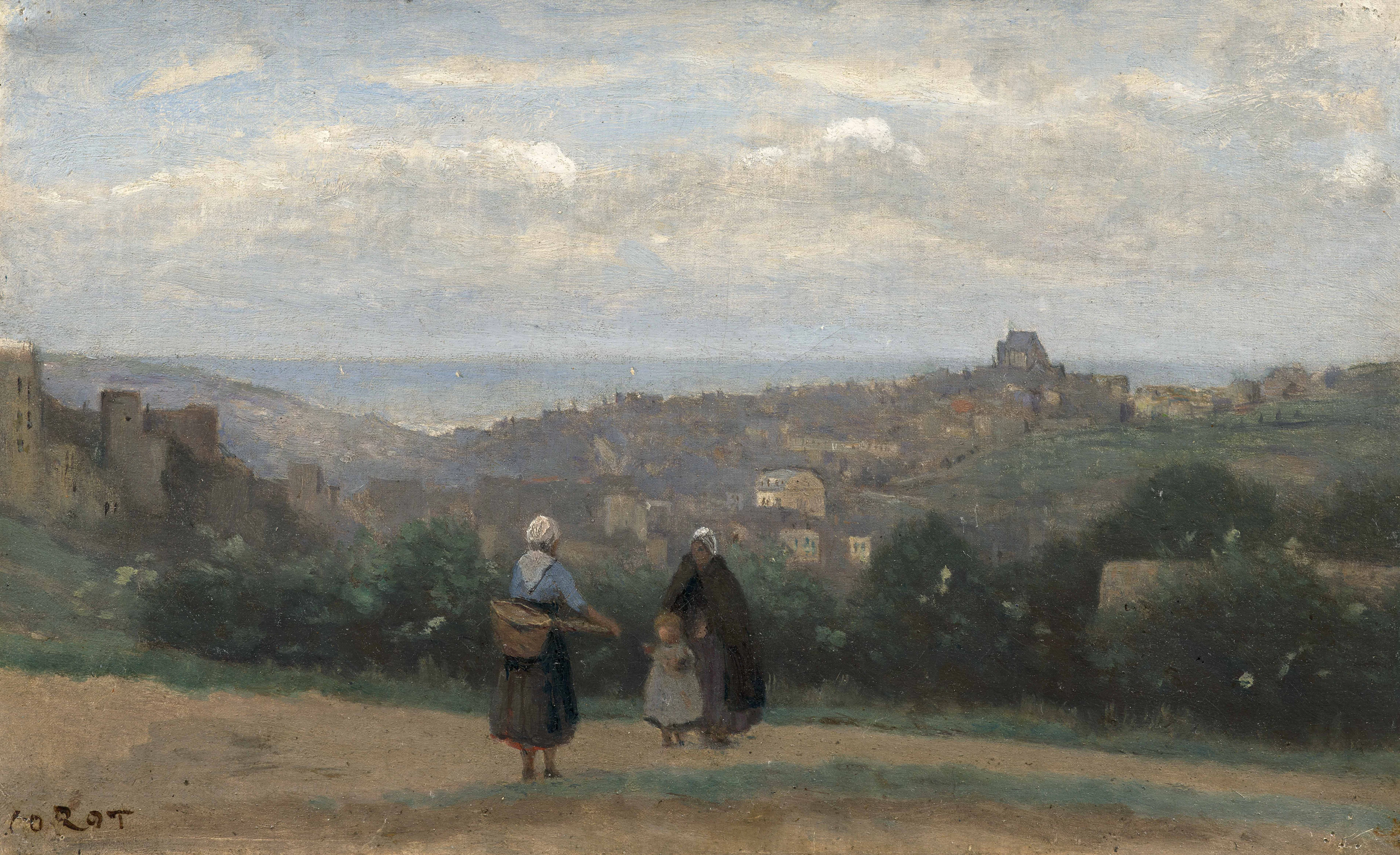 Jean-Baptiste Camille COROT 1796 - 1875 Vue du bourg d’Ault, près