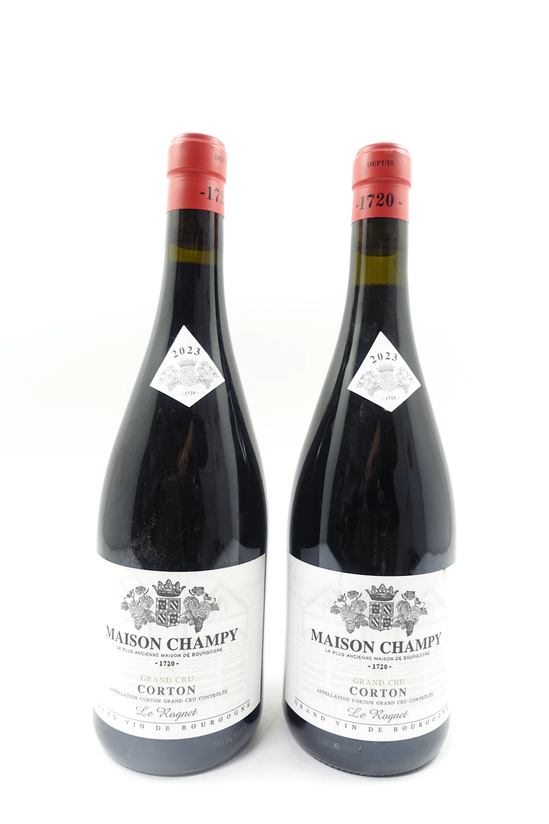 2 bts CORTON 2023 Grand Cru Le Rognet. Maison Champy