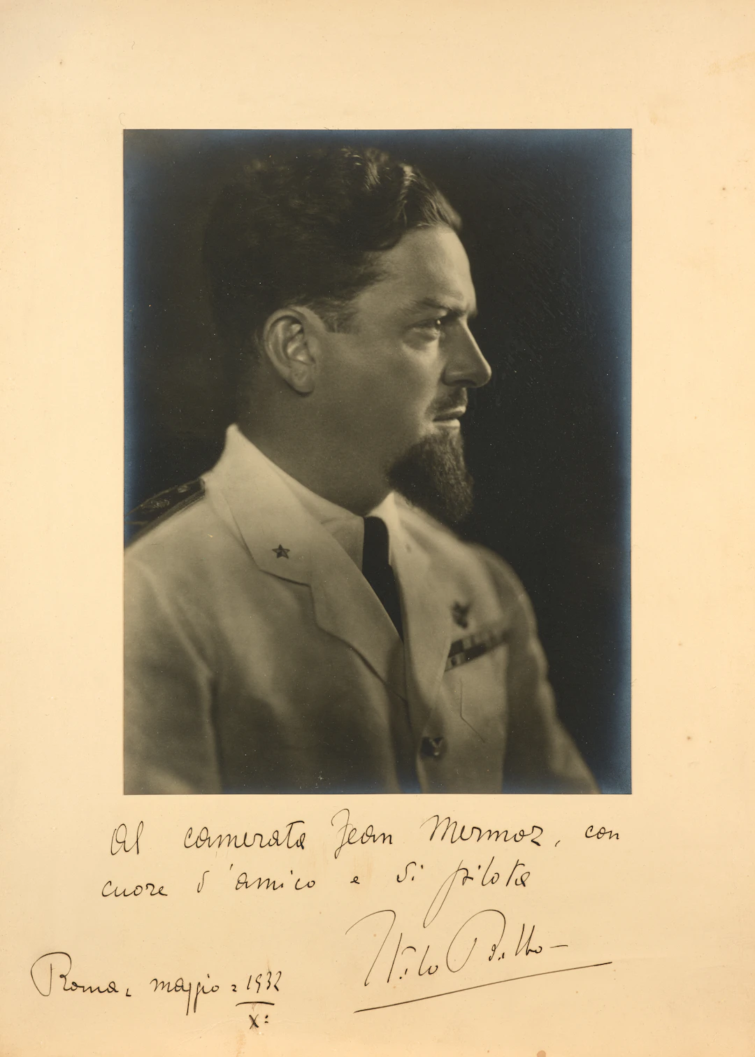 ITALO BALBO À JEAN MERMOZ Portrait d’Italo Balbo, ministre de l’Air