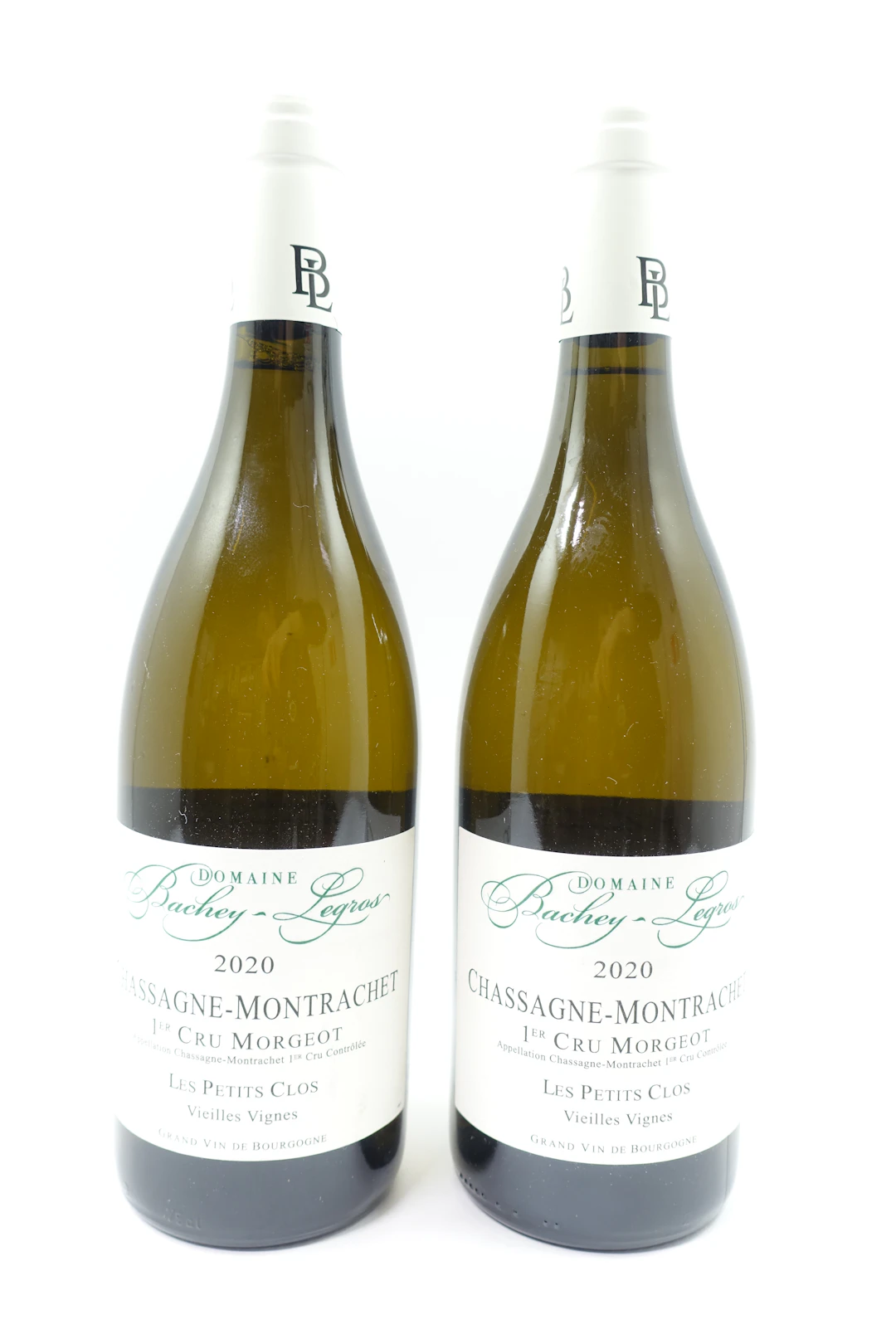 2 bts CHASSAGNE MONTRACHET 2020 (blanc) 1er Cru Morgeot. Les petits