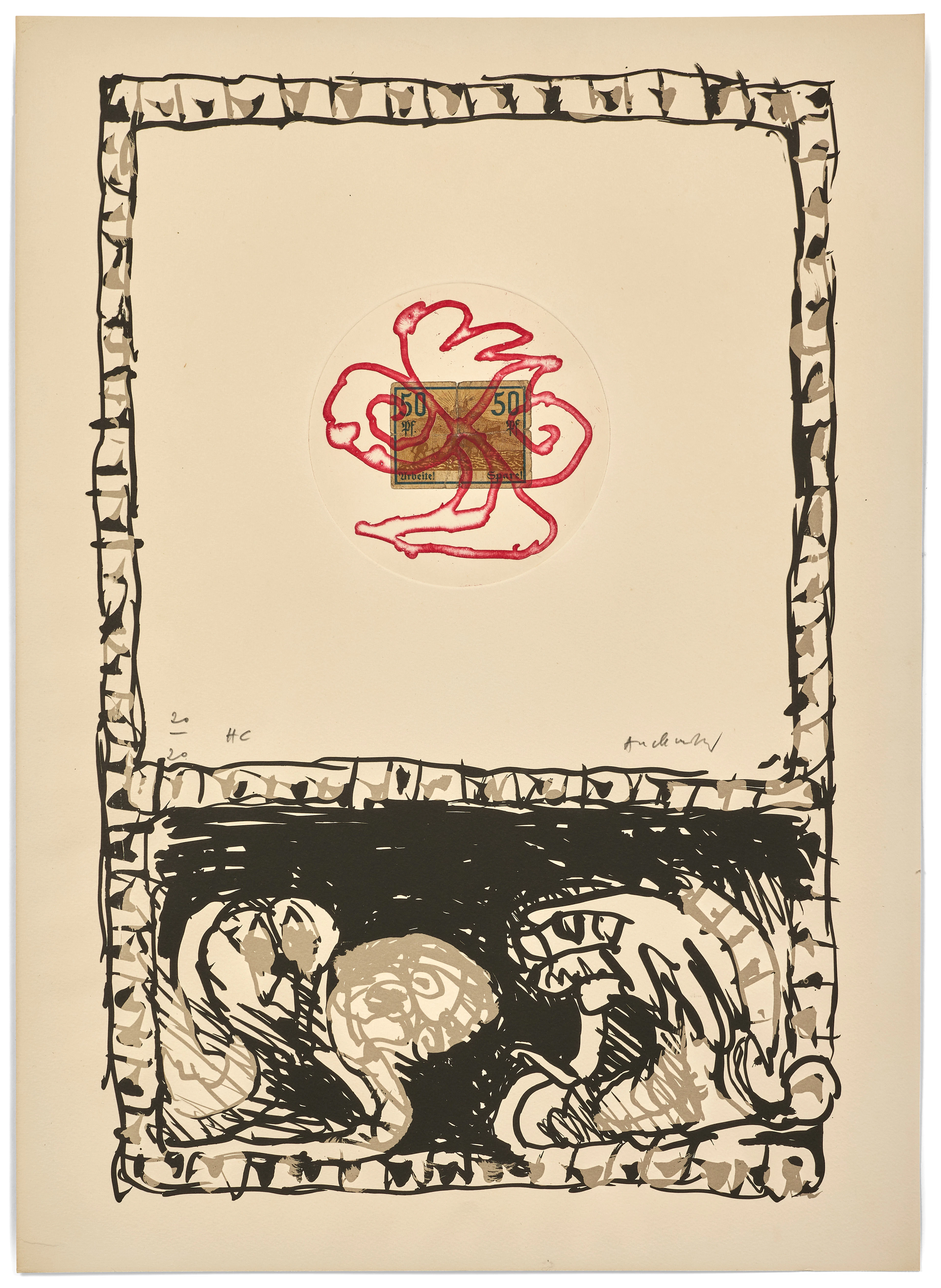 Pierre ALECHINSKY Né en 1927 Serpent II - 1977