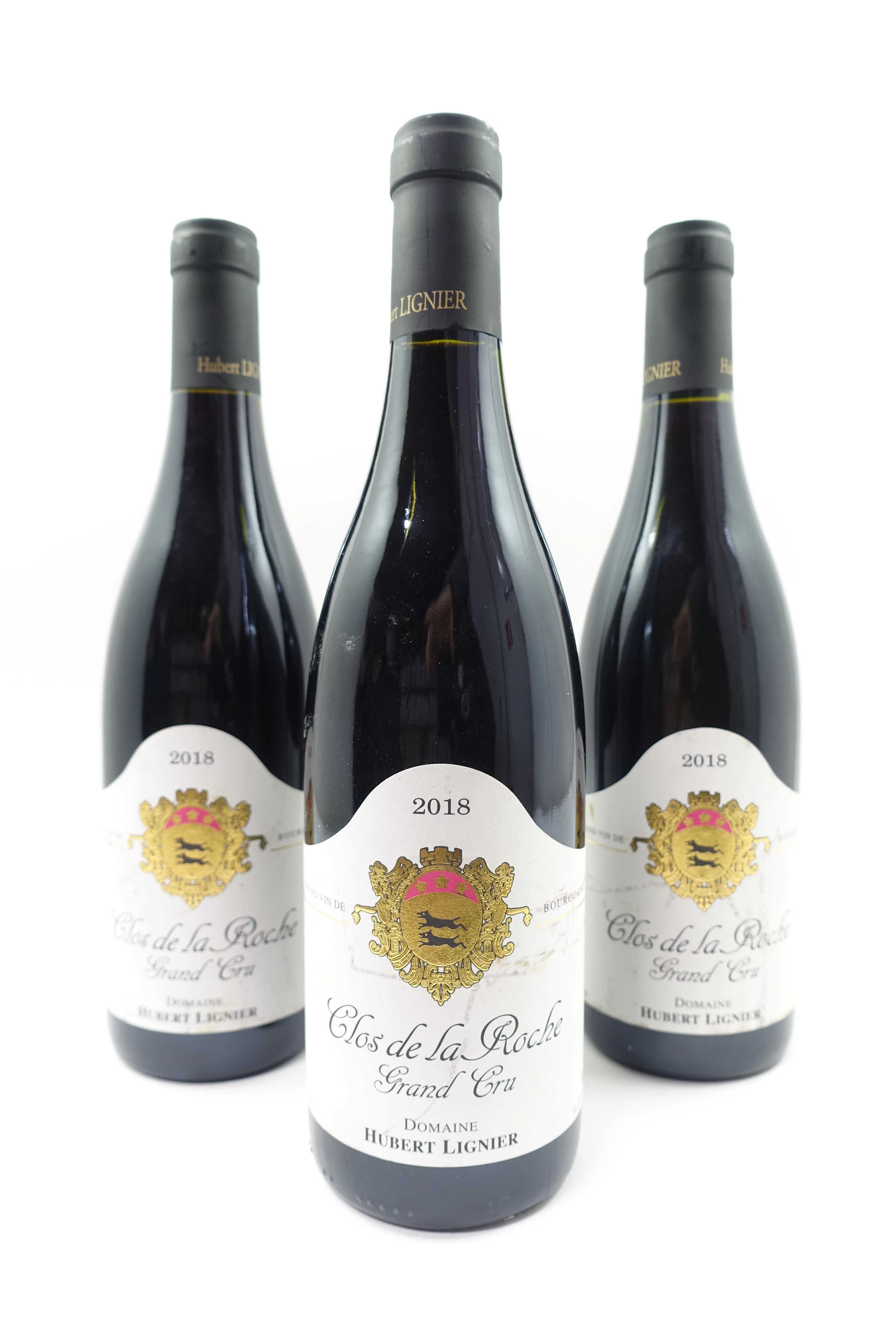 3 bts CLOS DE LA ROCHE 2018 Grand Cru. Domaine Hubert Lignier