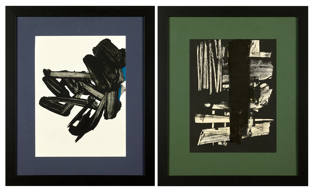 Pierre SOULAGES Lithographie n°7 et Lithogrpahie n° 9