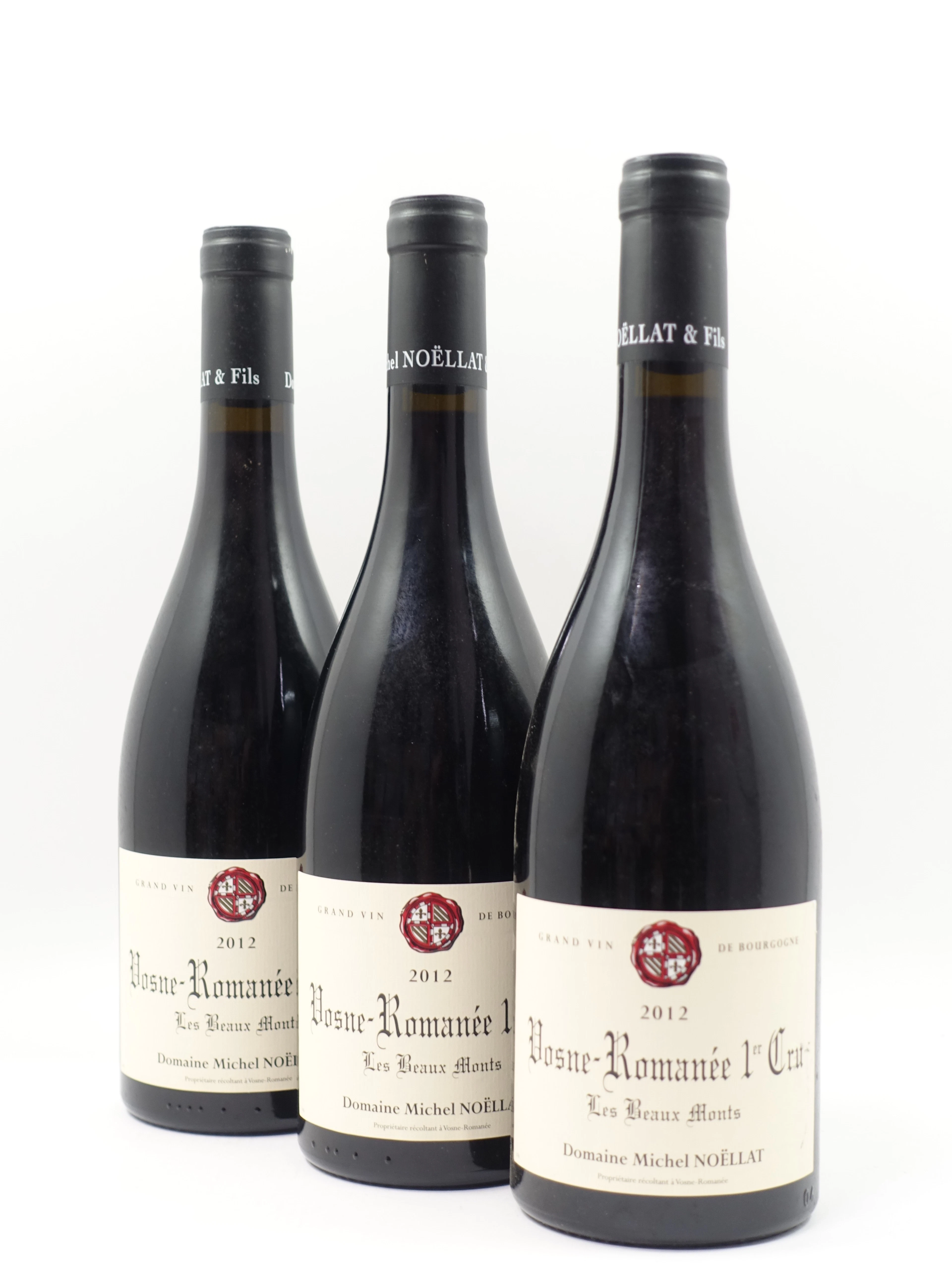3 bts VOSNE ROMANEE 2012 1er cru Les Beaux Monts. Domaine Michel Noellat