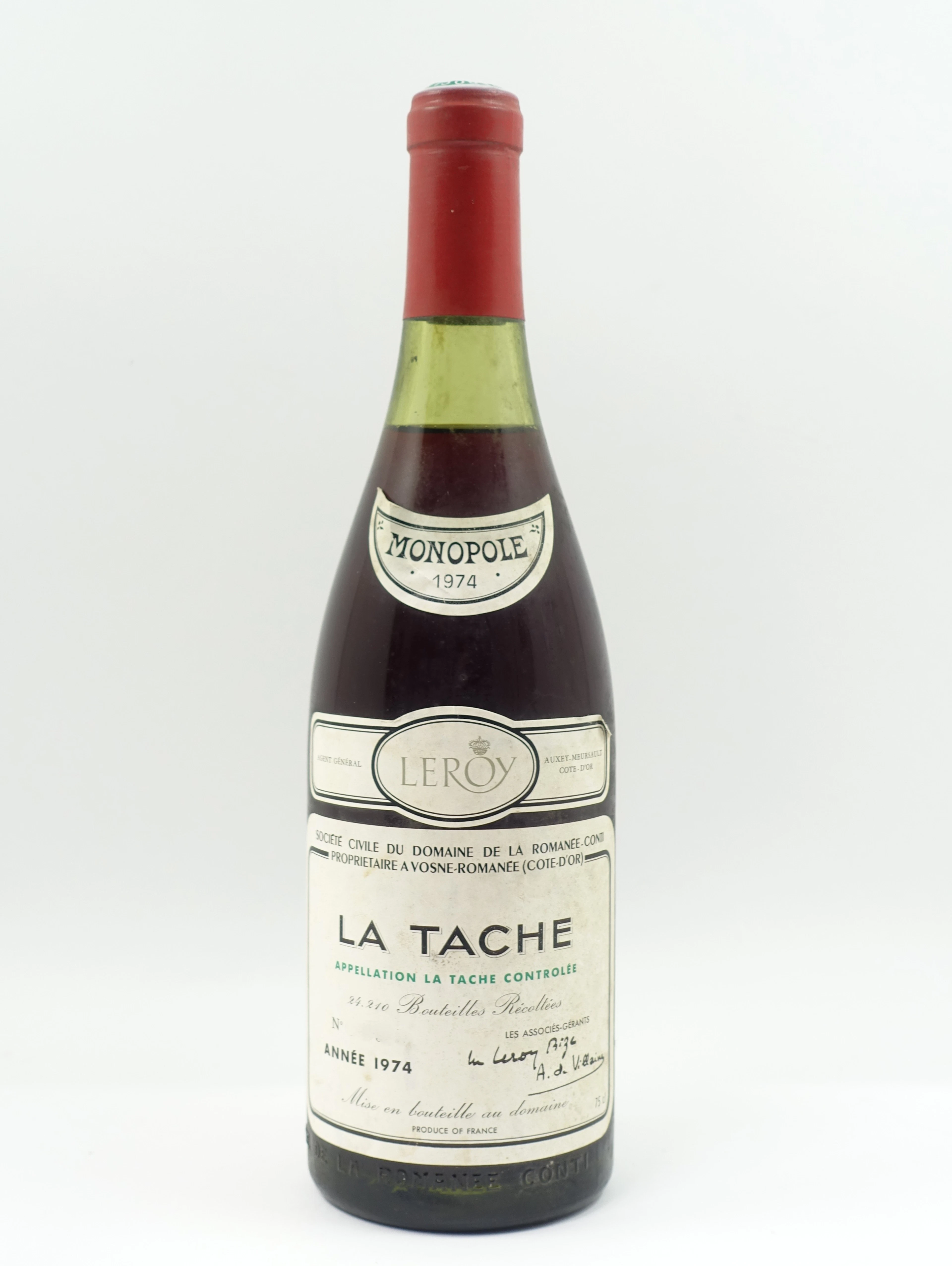 1 bt LA TACHE 1974 Grand Cru. Domaine de la Romanée Conti