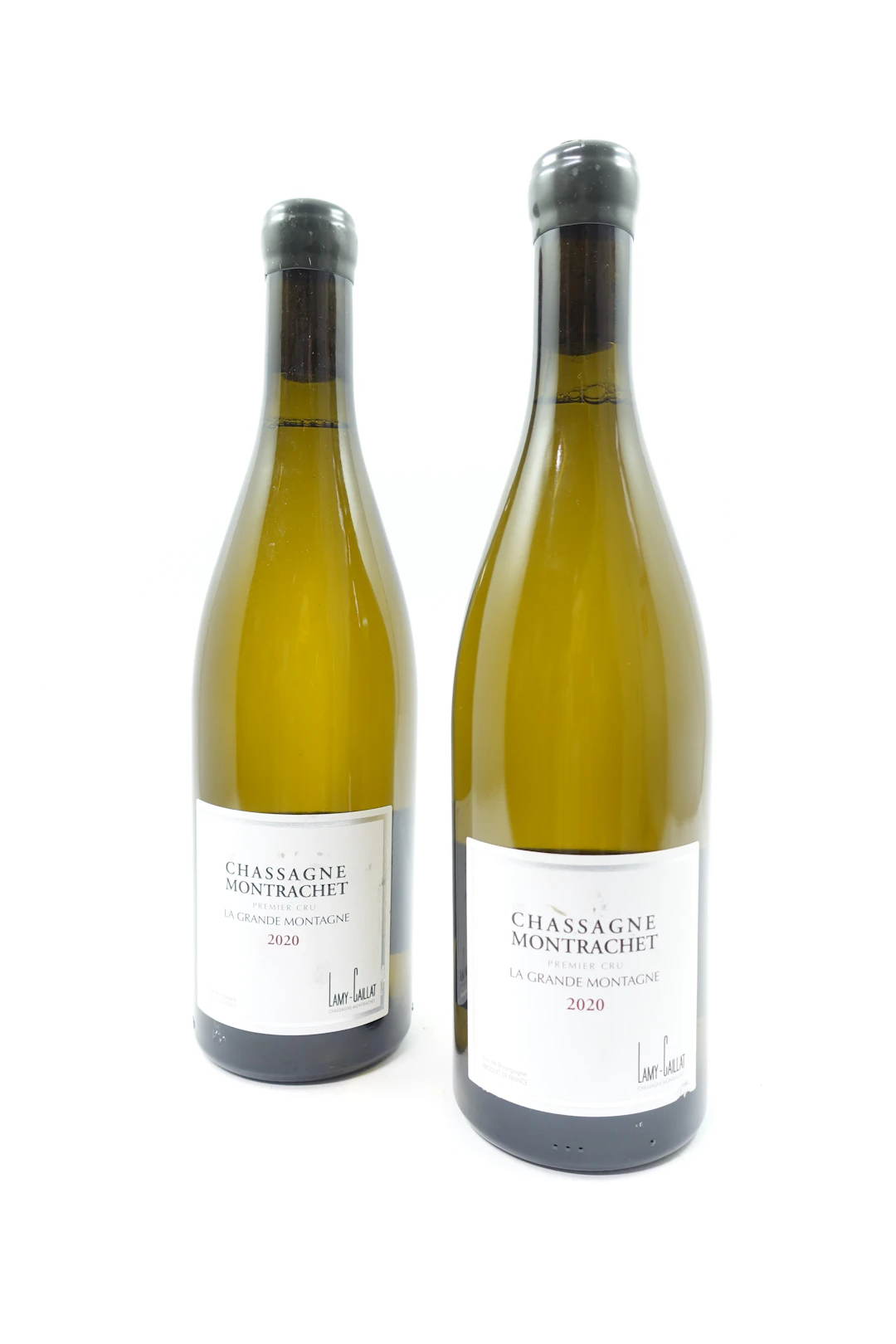 2 bts CHASSAGNE MONTRACHET 2020 (blanc) 1er Cru Grande Montagne. Lamy-Caillat