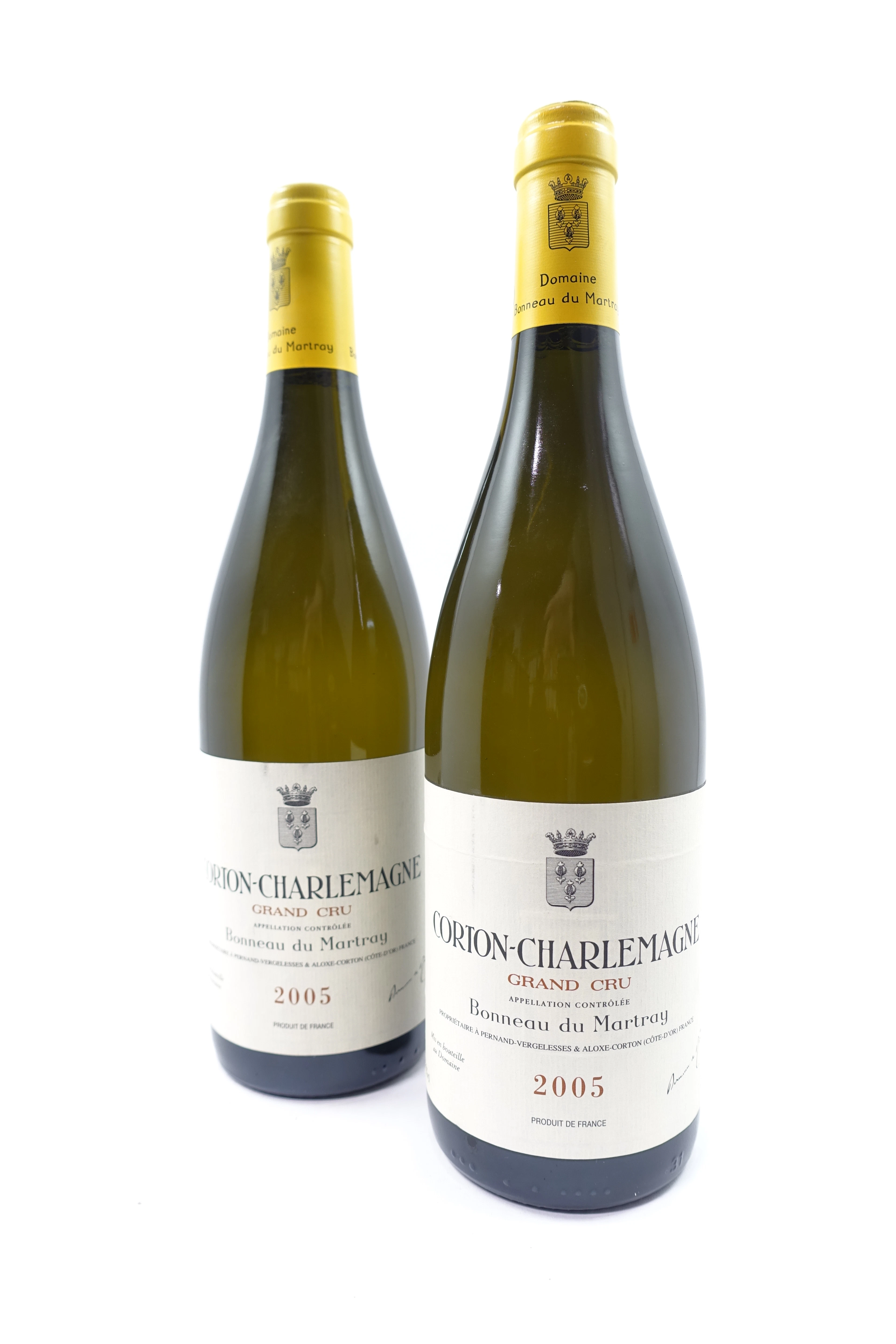 2 bts CORTON CHARLEMAGNE 2005 Grand Cru. Bonneau du Martray