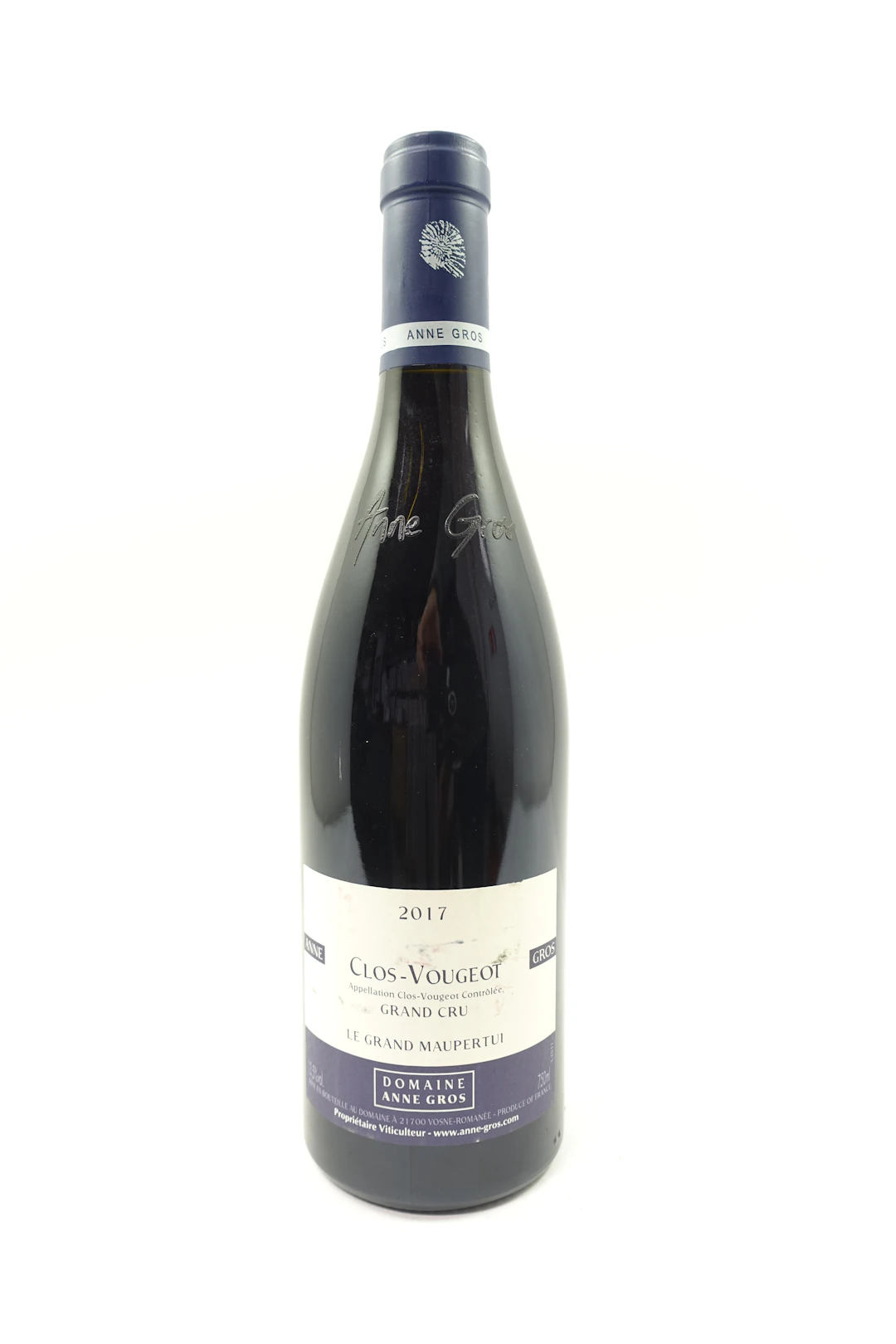 1 bt CLOS DE VOUGEOT 2017 Grand Cru Le Grand Maupertui. Domaine Anne Gros