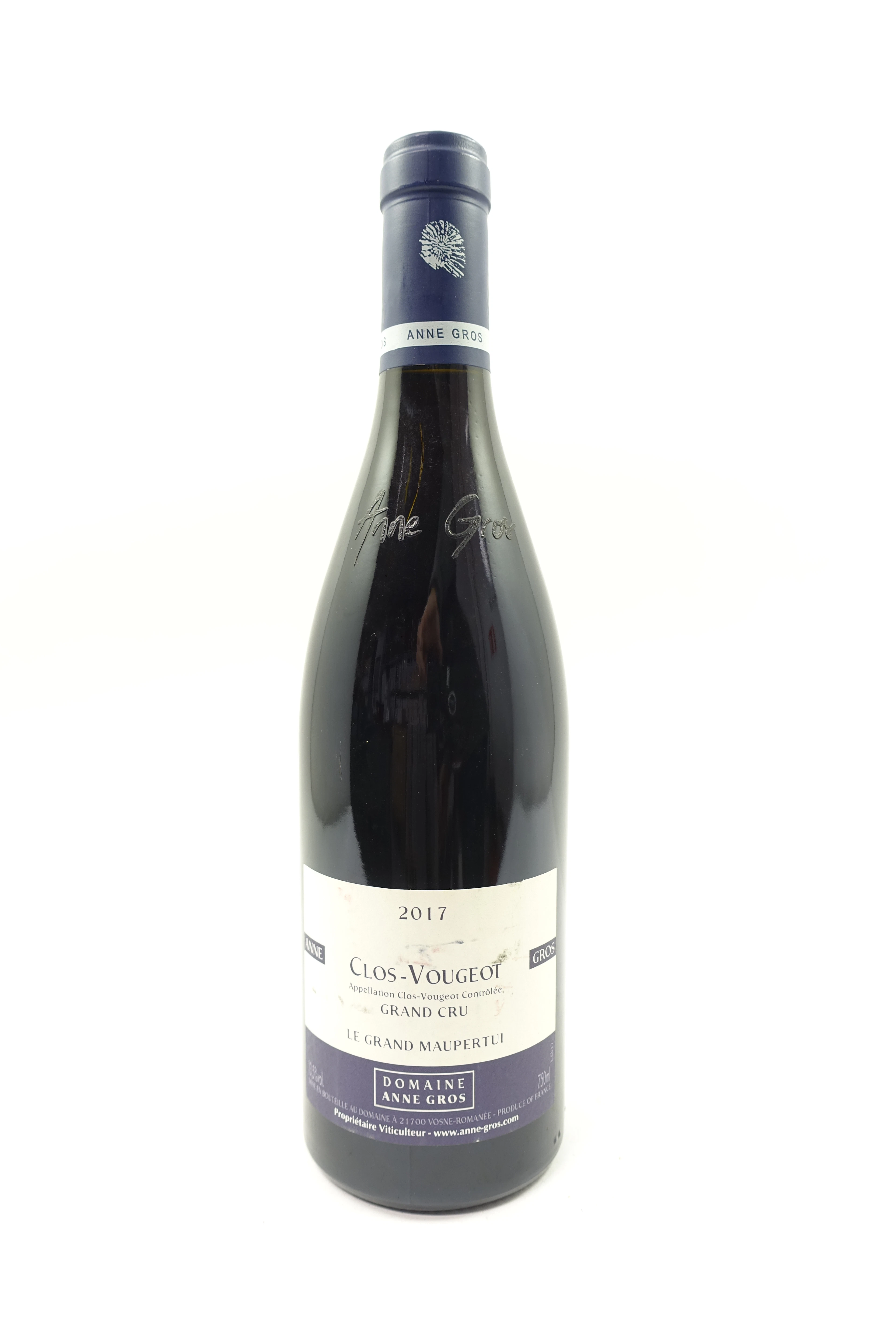 1 bt CLOS DE VOUGEOT 2017 Grand Cru Le Grand Maupertui. Domaine Anne Gros