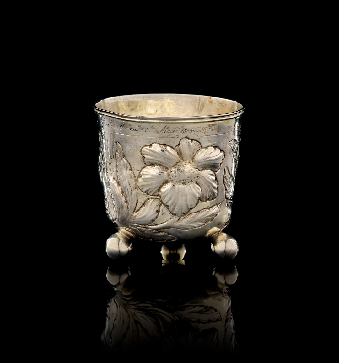 A small German parcel-gilt silver beaker, Paulus Vest, Nuremberg, 1665-1669