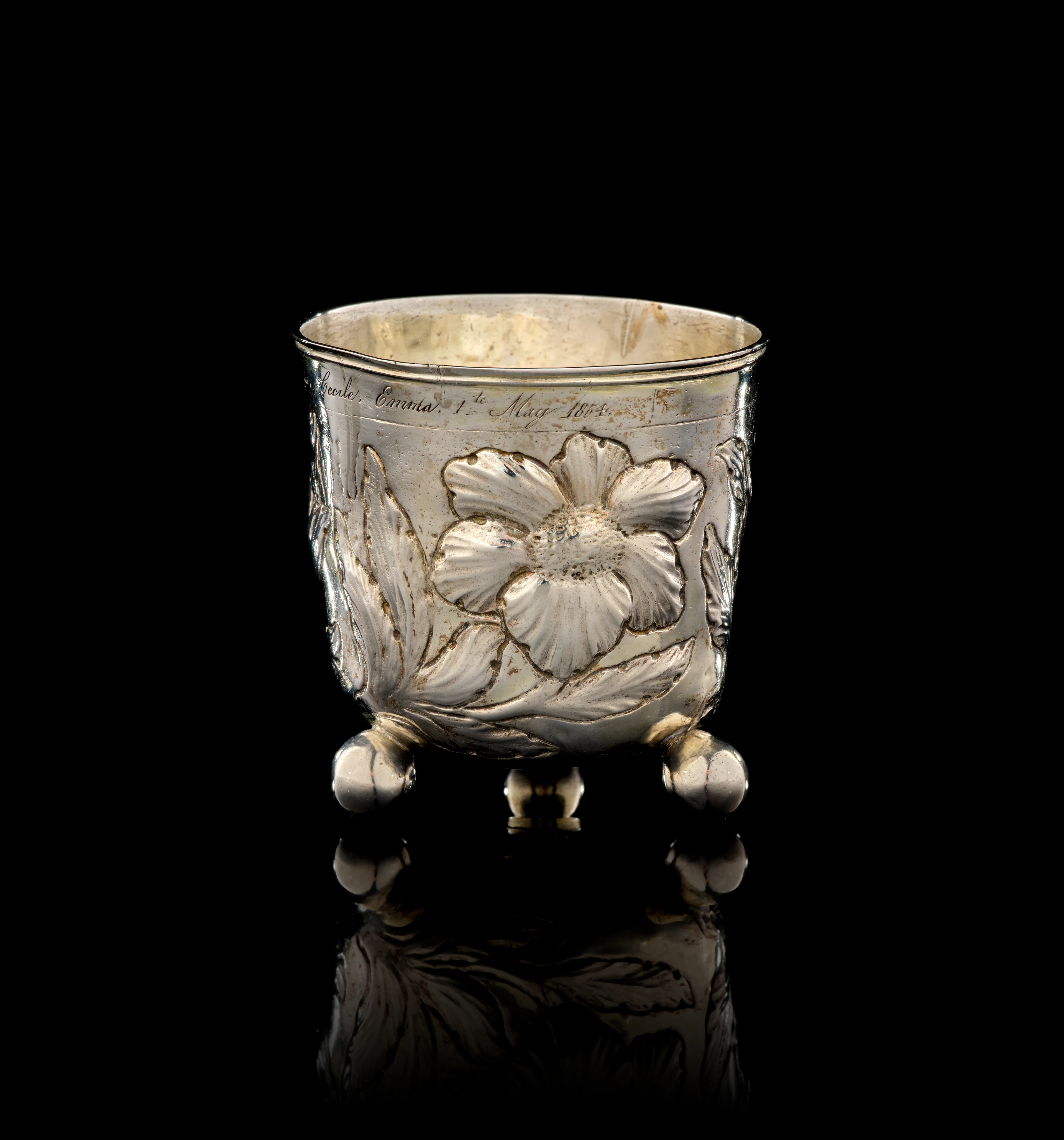 A small German parcel-gilt silver beaker, Paulus Vest, Nuremberg, 1665-1669