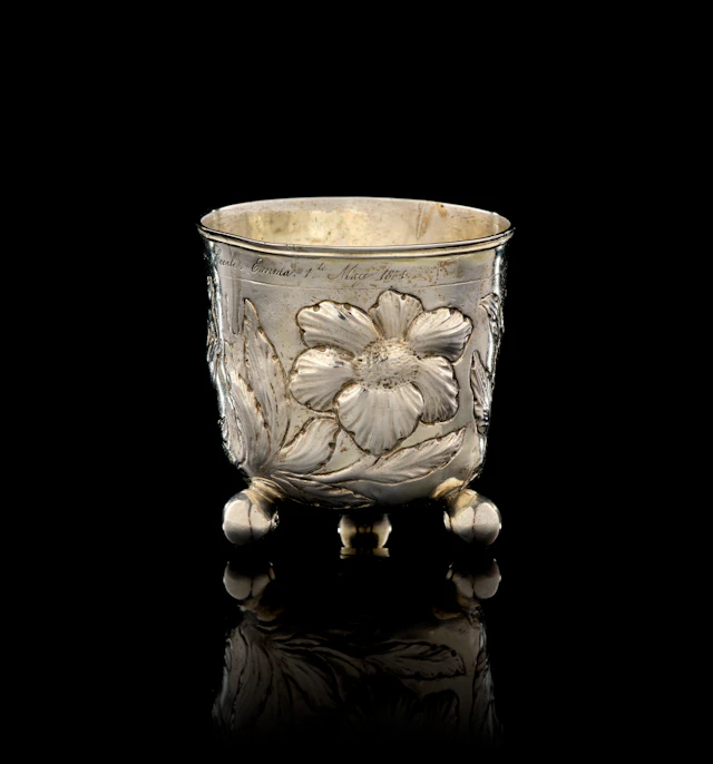 A small German parcel-gilt silver beaker, Paulus Vest, Nuremberg, 1665-1669