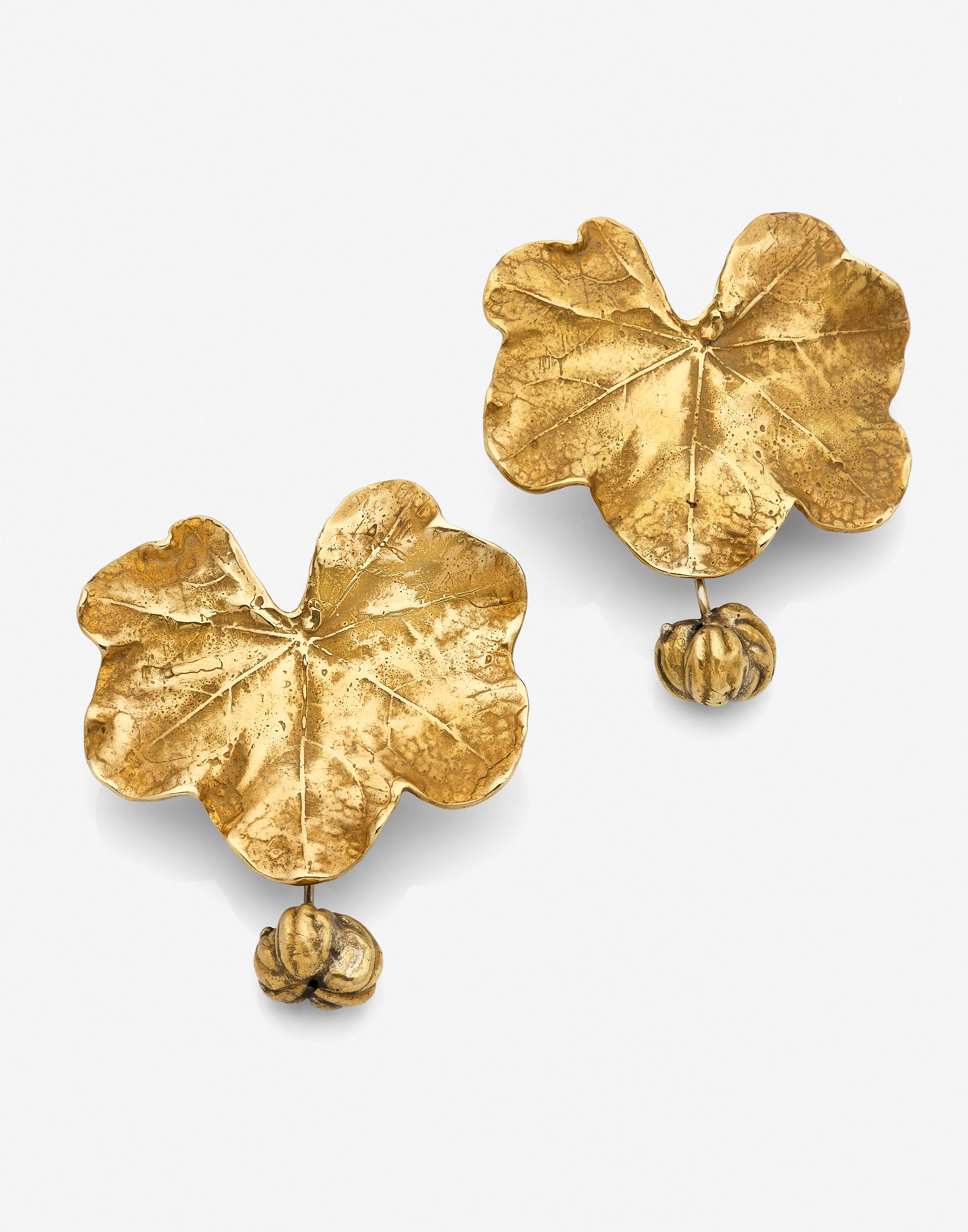 Claude LALANNE (1925-2019) Paire de clips d'oreilles "Collerette"
