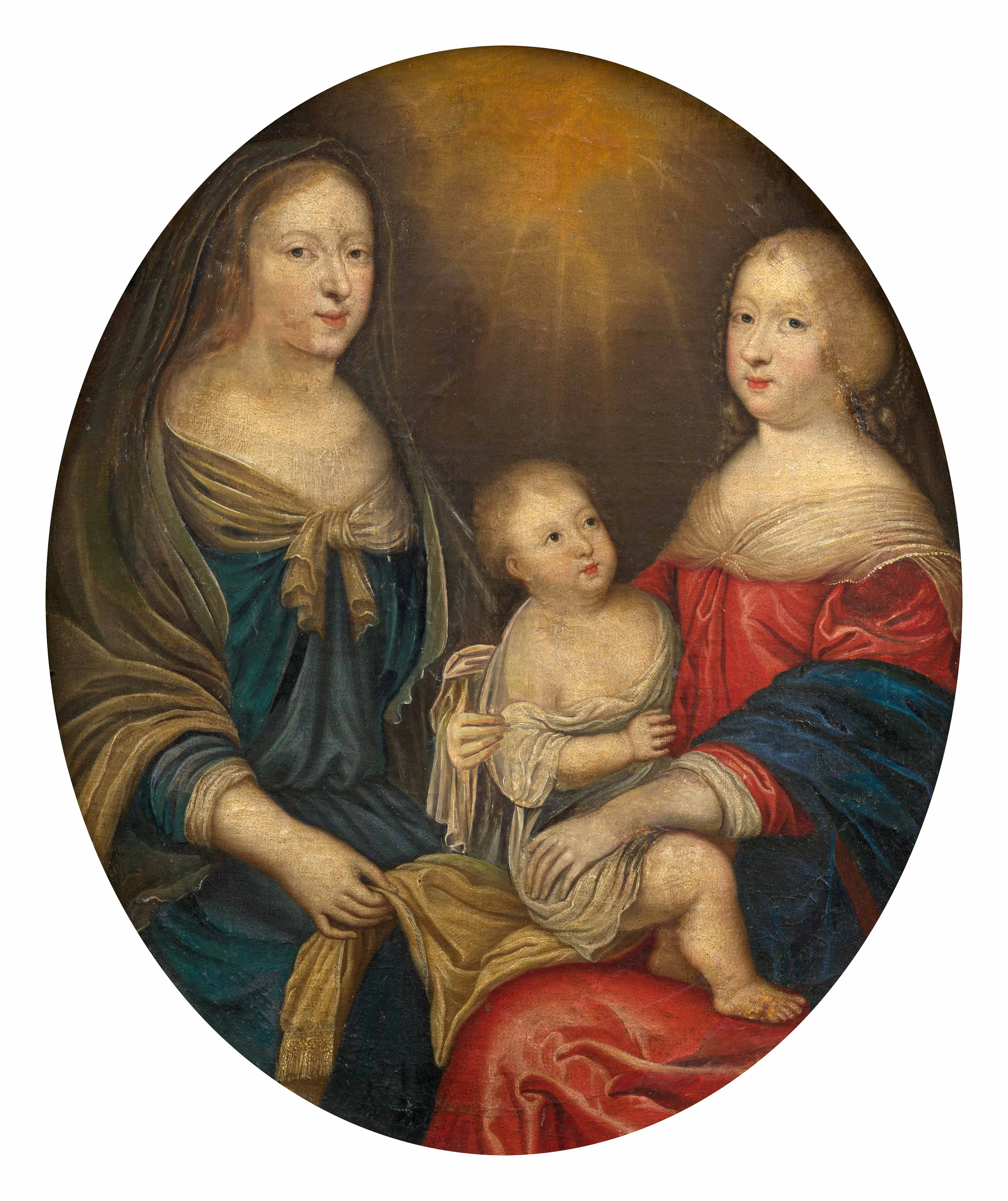 Ecole française vers 1660 Atelier des frères Beaubrun Les reines Anne