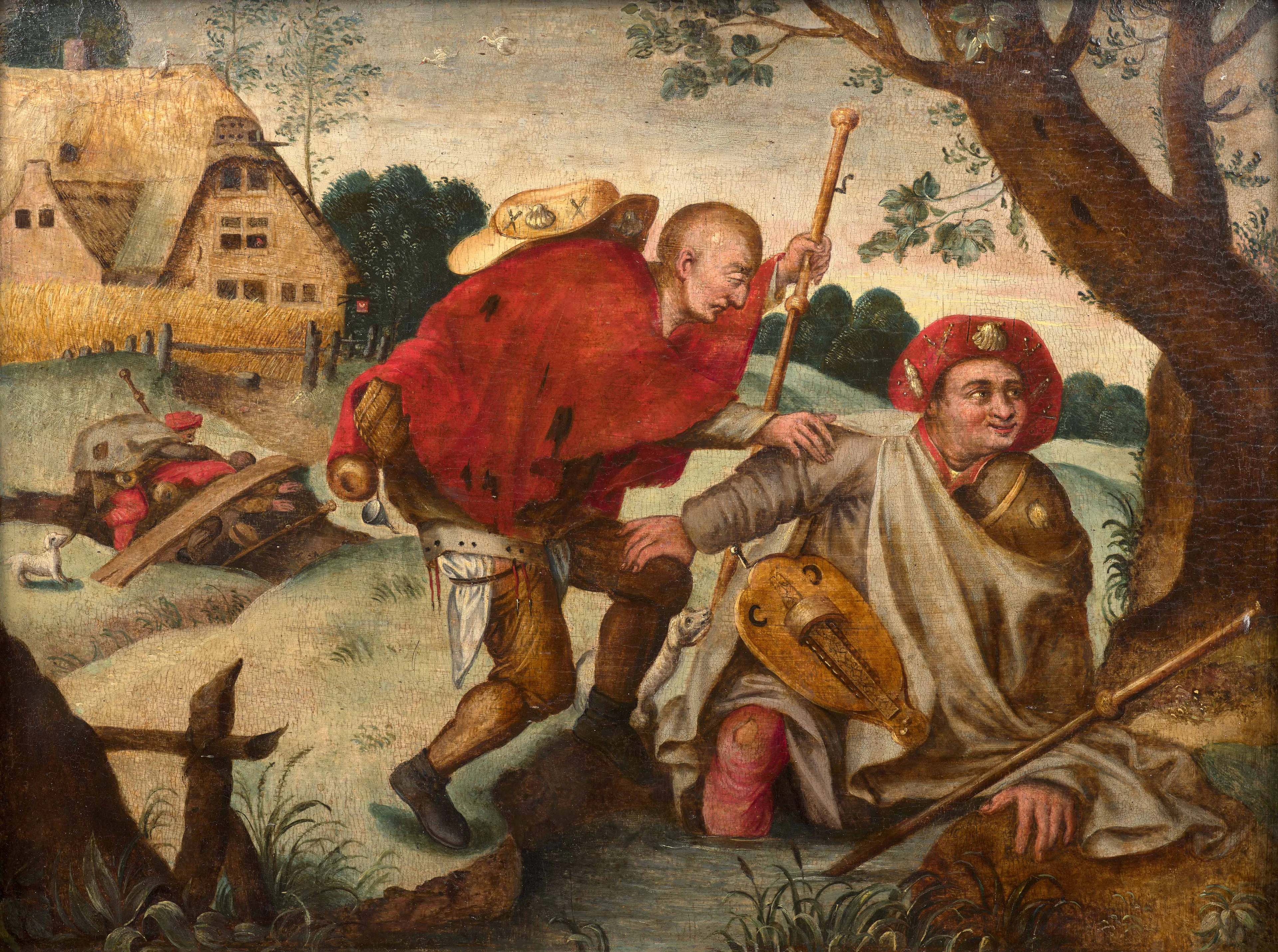 Ecole flamande vers 1600 D'après Jérôme Bosch La Parabole des aveugles