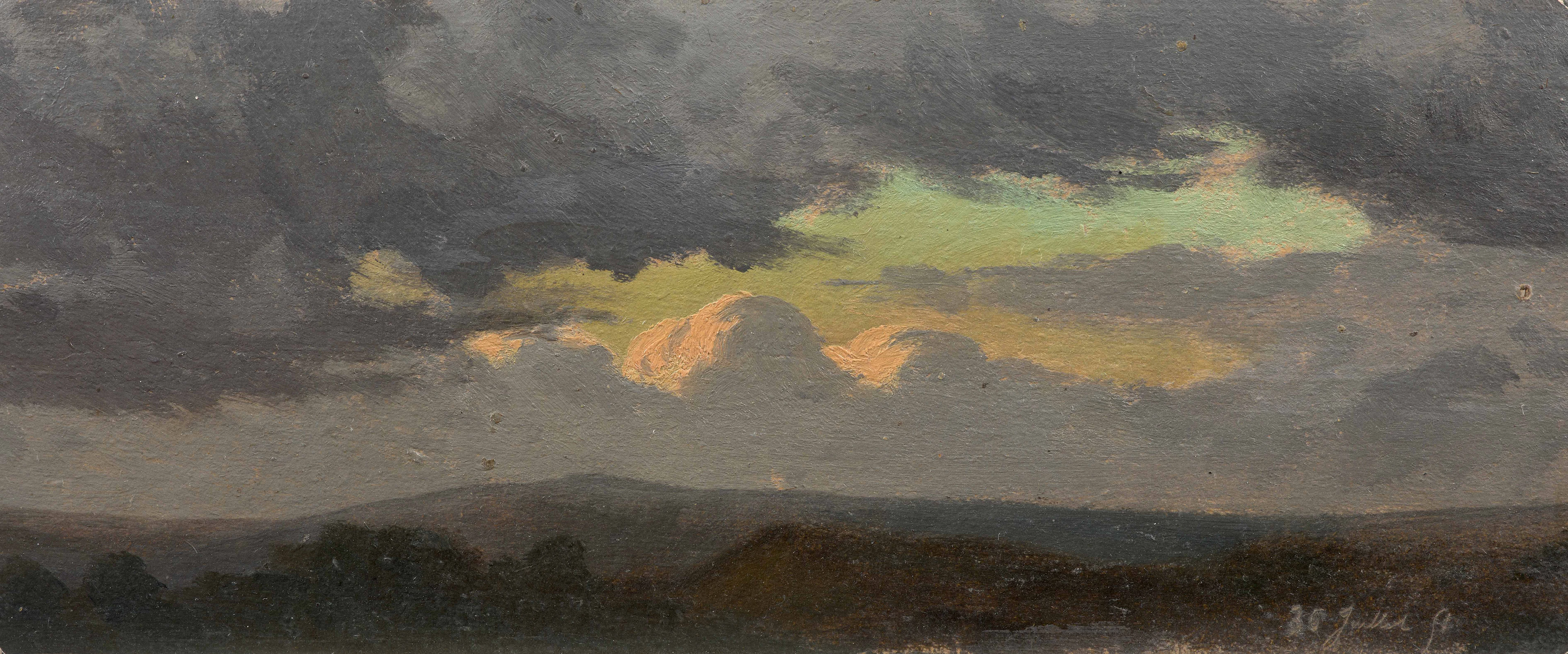 Nicolas-Louis CABAT Paris, 1812 - 1893 Etude de ciel dans un paysage montagneux