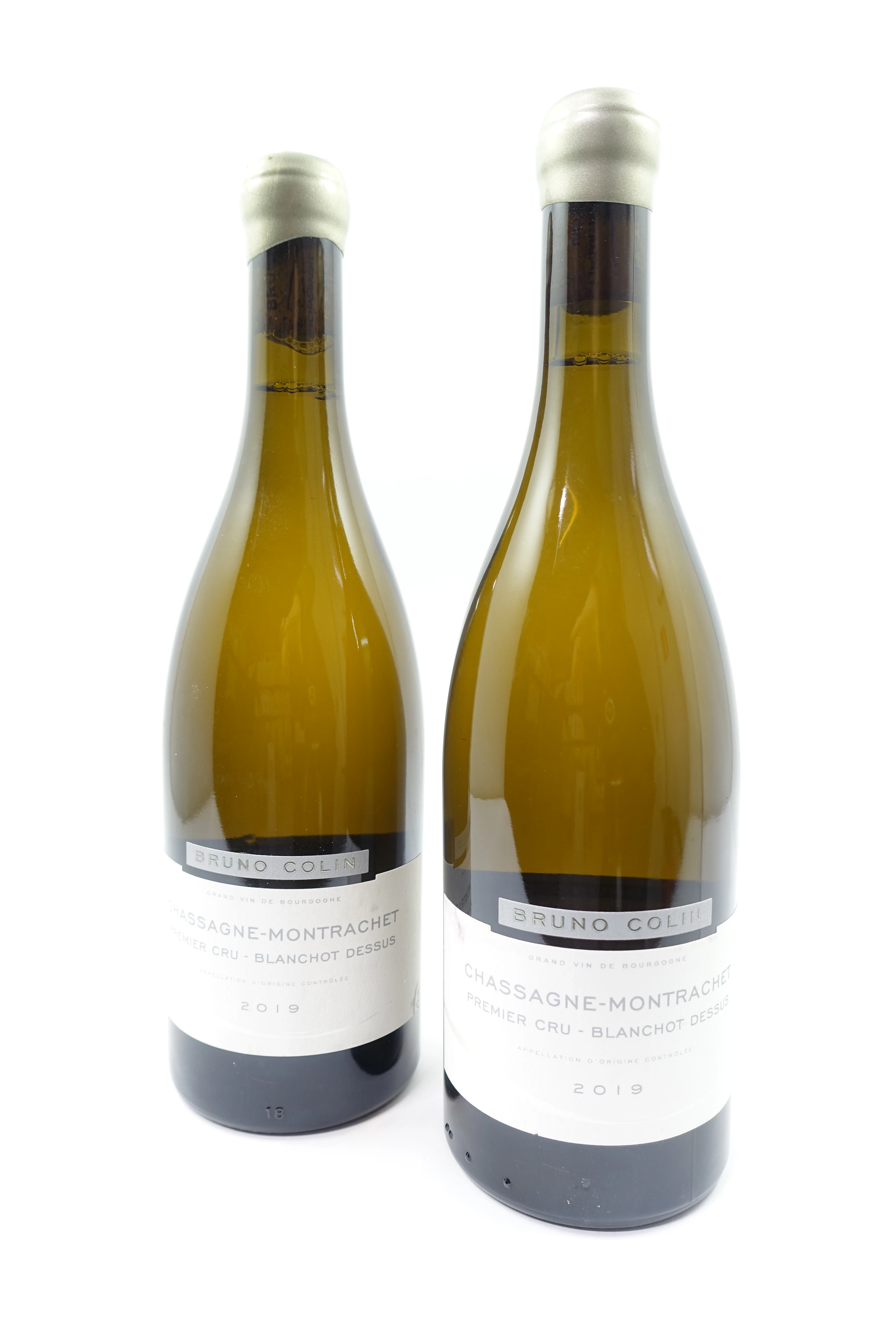 2 bts CHASSAGNE MONTRACHET 2019 (blanc) 1er Cru Blanchot Dessus. Bruno Colin