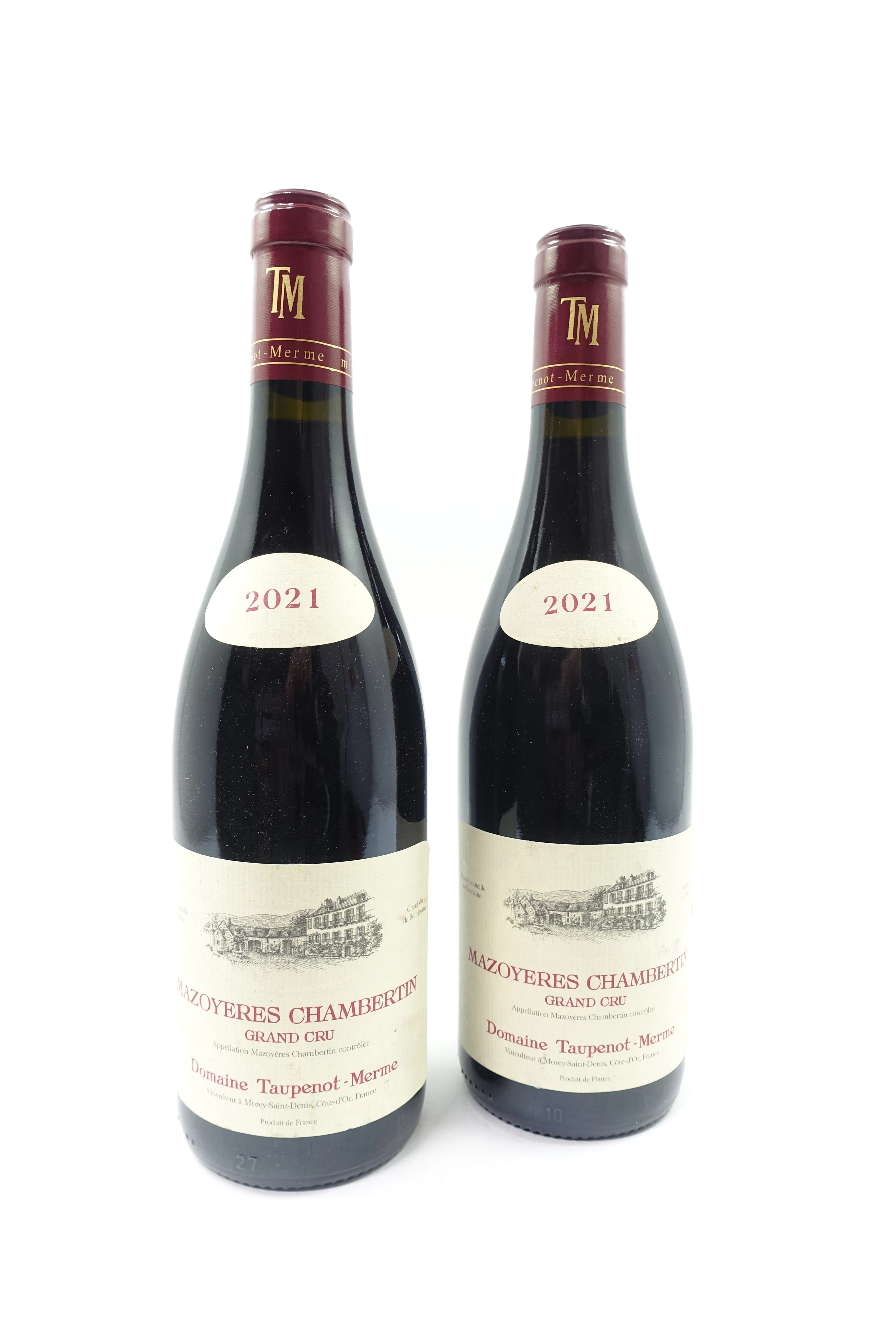 2 bts MAZOYERES CHAMBERTI 2021 Grand Cru. Domaine Taupenot-Merme