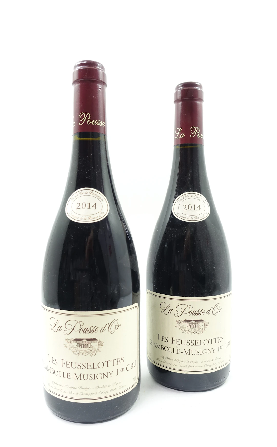 2 bts CHAMBOLLE MUSIGNY 2014 1er Cru Les Feusselottes. La Pousse d'Or