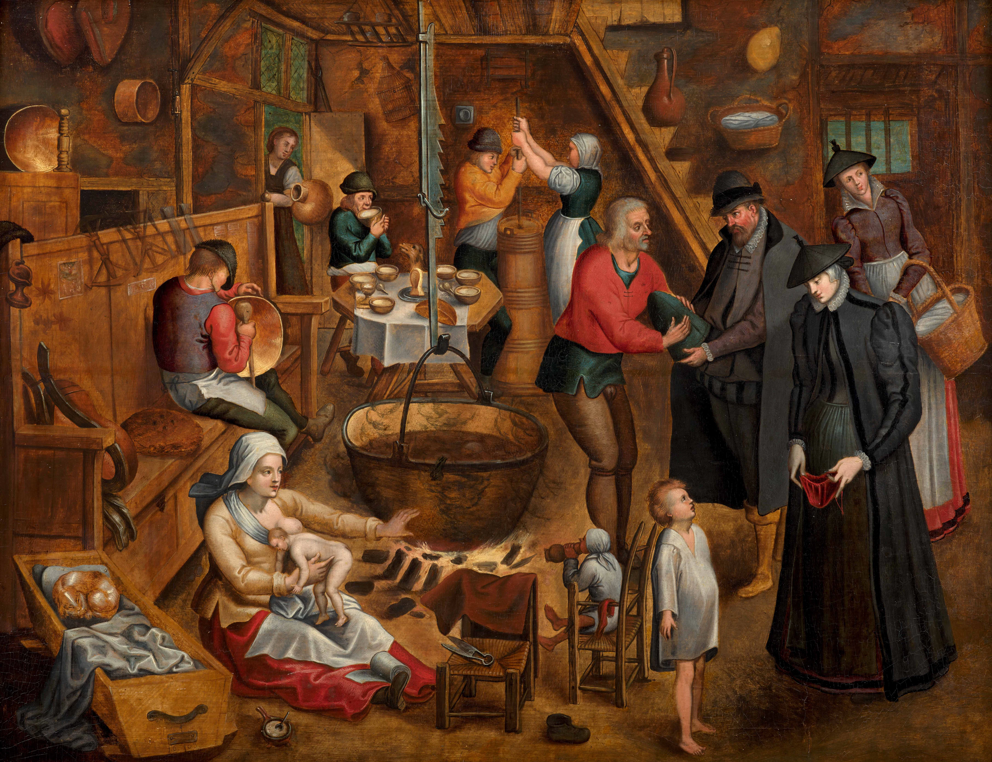 Ecole flamande, 1608 La visite à la nourrice